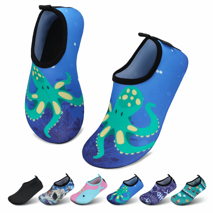 SAGUARO Kinder Badeschuhe Mädchen Schwimmschuhe Junge Schnell Trocken Outdoor Aqua Schuhe Pool Yoga,21-35EU 32/33 EU Blau Octopus Angebot bei HelloDeals