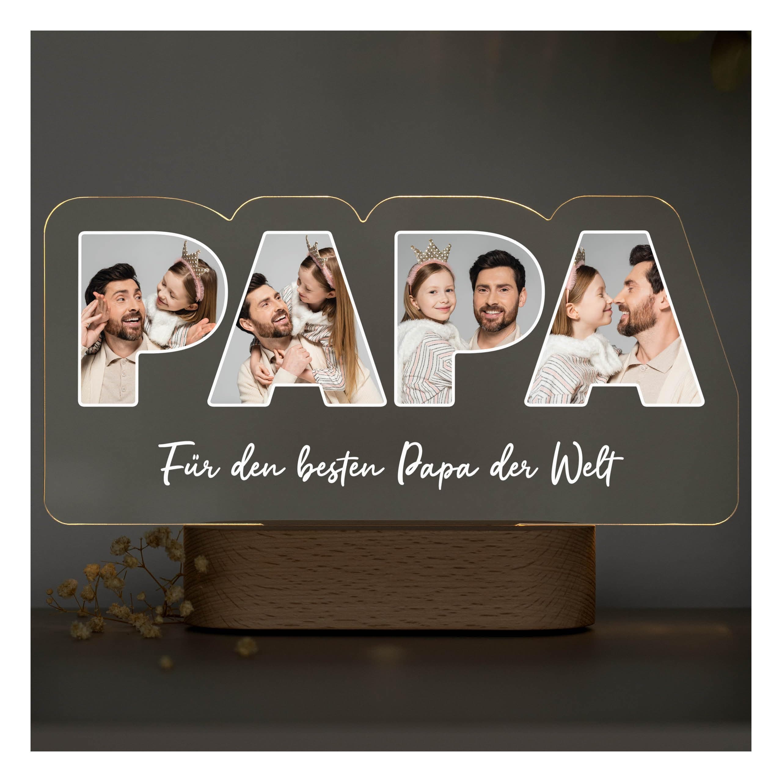 Geschenkfreude Personalisiertes Acrylglas Bild mit Foto - Geschenkideen für Papa, Vater, Papi zum Vatertag oder Bild - Vater Kind Geschenk - Vatertagsgeschenke personalisiert - Männertag Angebot bei HelloDeals