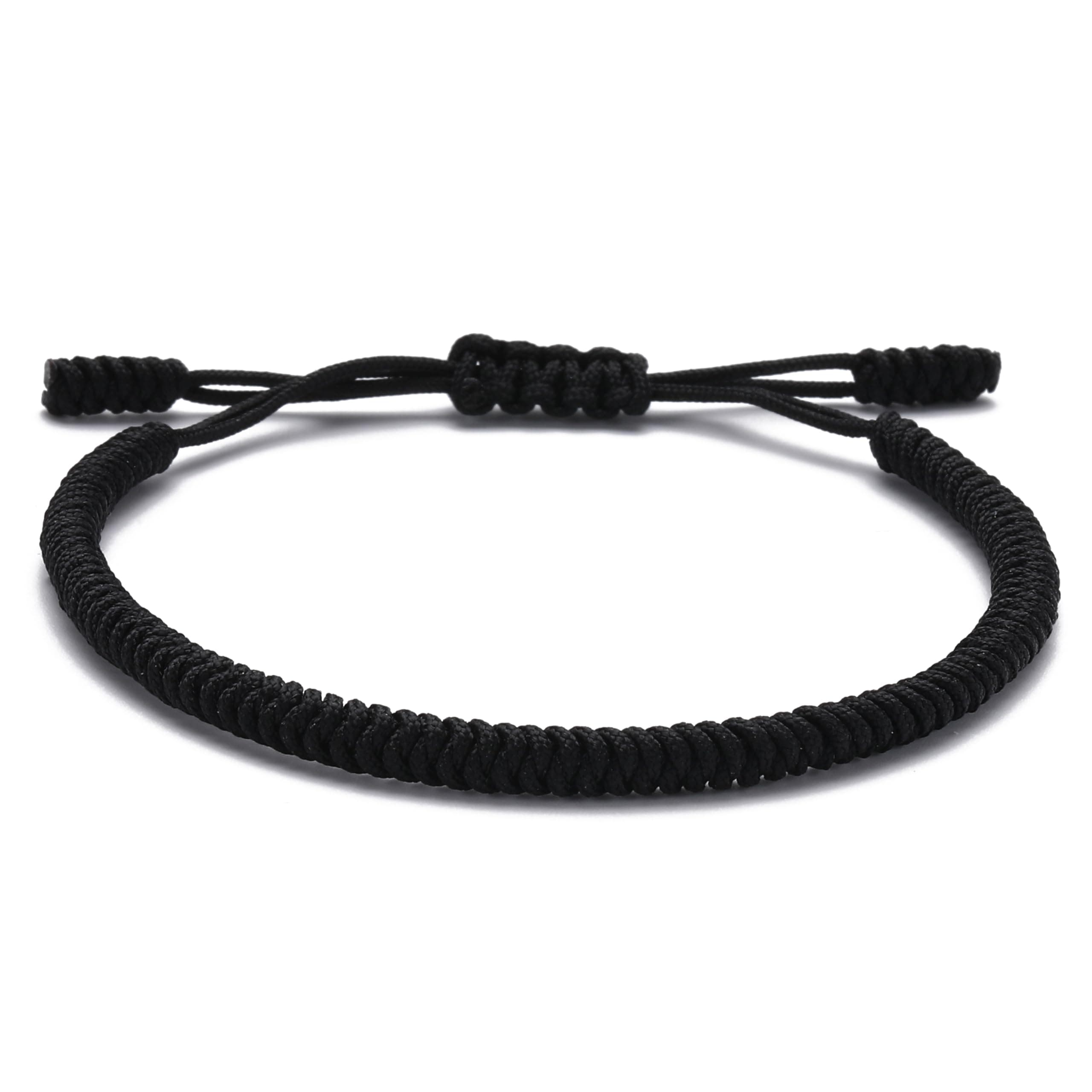 LUCKY BUDDHIST - Tibetisches Glücksarmband + Buddhistisches Geschenk! – Für Männer, Frauen, Teen – Geflochtene Freundschaftsarmbänder, Handgefertigt – Einstellbares Armband für das Handgelenk Black Angebot bei HelloDeals