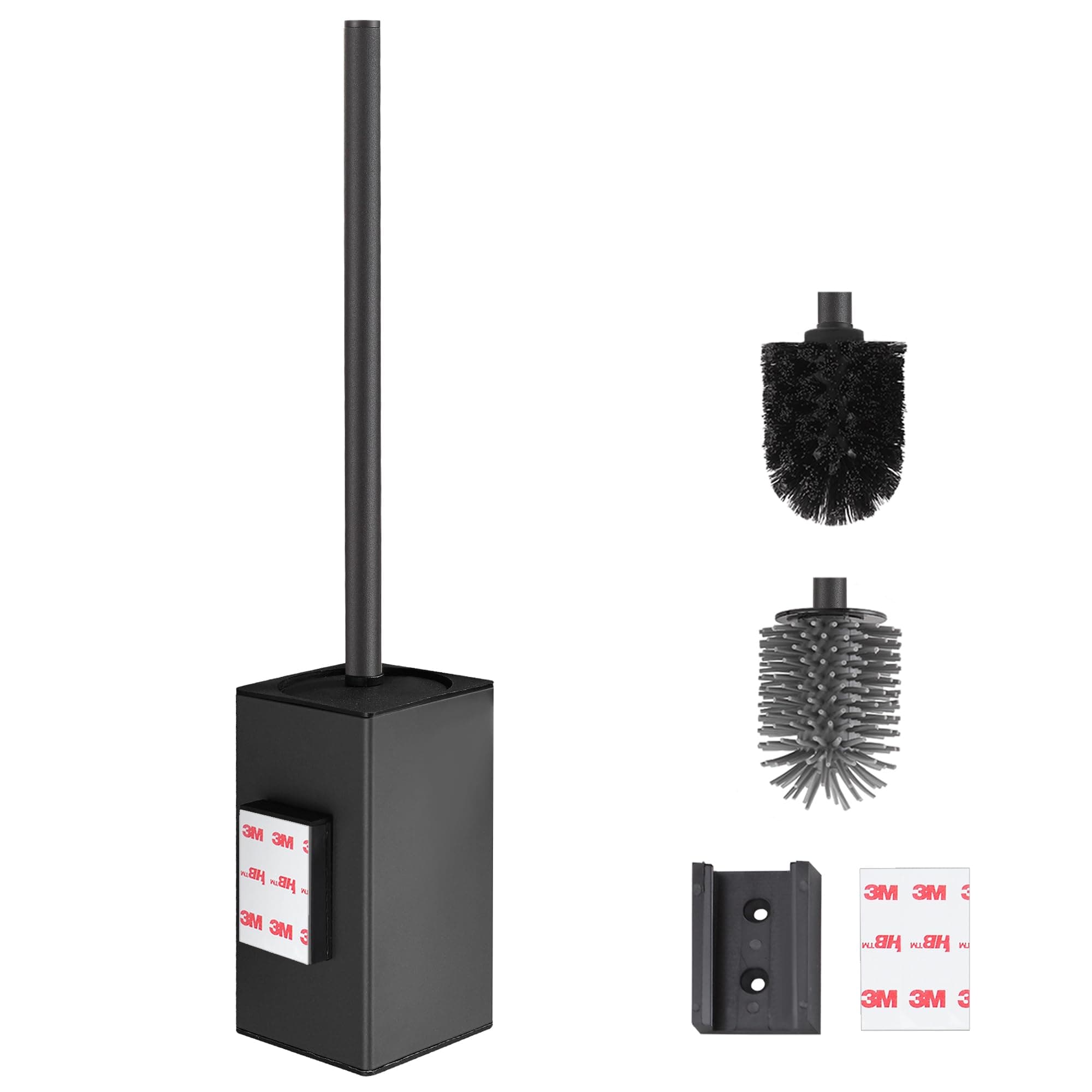 DAZI Klobürste Klebende Wandmontage ohne Bohren, Rostfreies Metall Toilettenbürste modernem Design, WC Bürste mit herausnehmbarem Innenbecher für einfache Badpflege und Reinigung (Matt Schwarz) Angebot bei HelloDeals