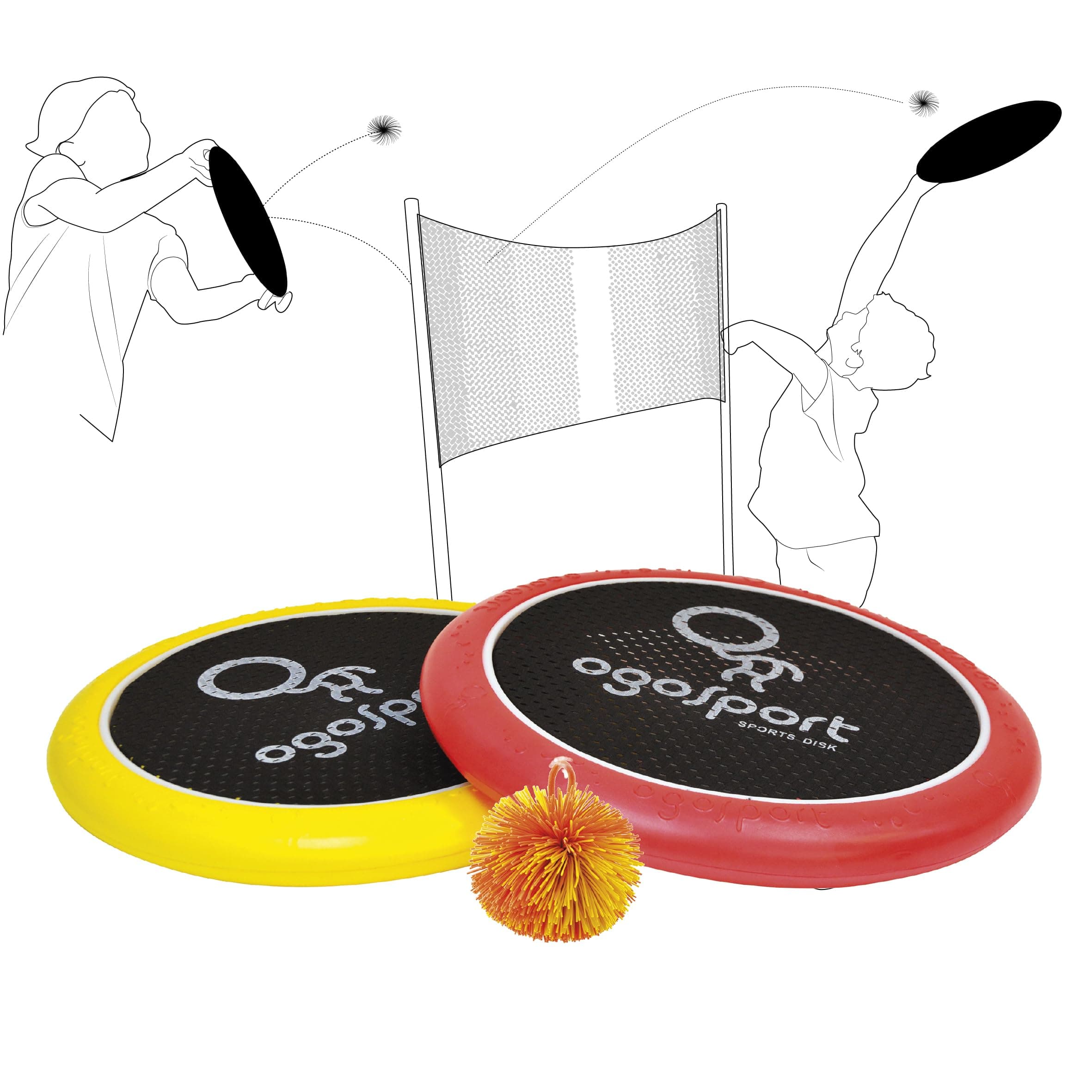 Schildkröt Ogo Sport Set, 2 Ogo Softdiscs Ø29cm, 1 Ball, Standardgrösse, der beliebte Spiel-Klassiker gelb/rot Einheitsgröße Single Angebot bei HelloDeals
