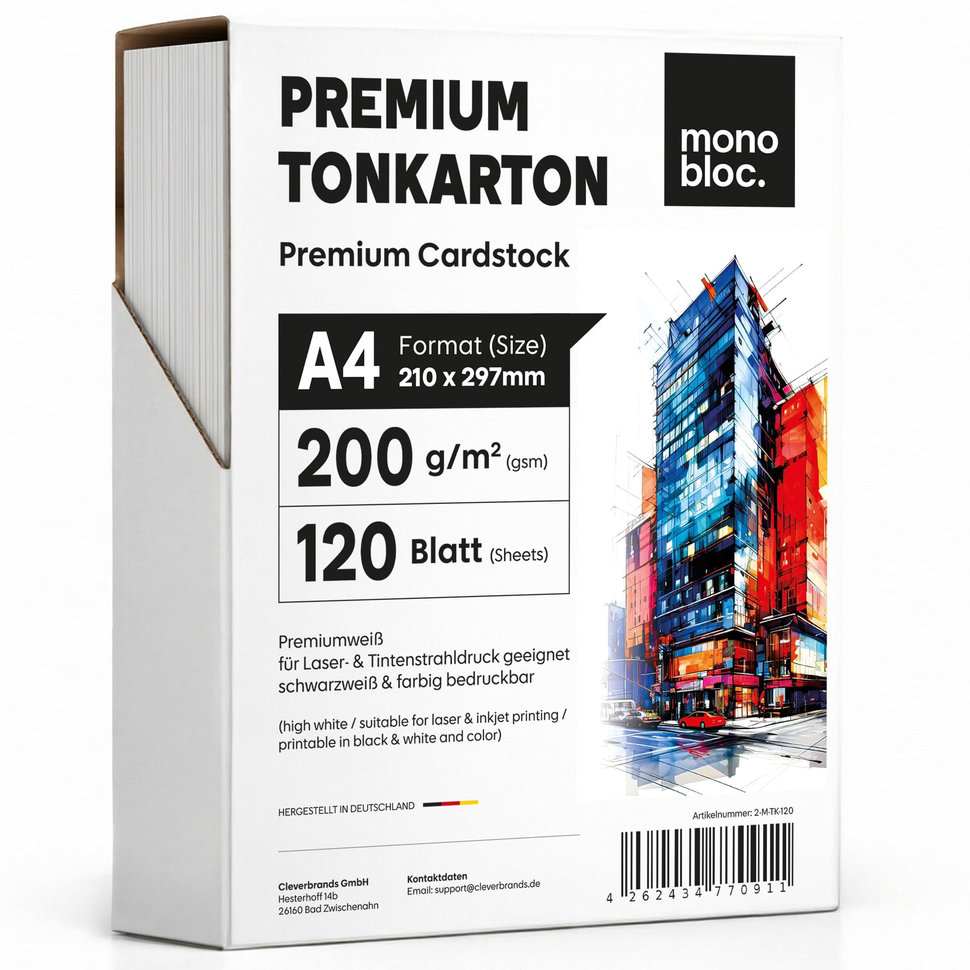 120 Blatt Papier 200g/m² Weiß Matt, PREMIUM PAPIER Reinweiß DIN A4-21 x 29,7 cm - Dicker Tonkarton zum Drucken für Laserdrucker & Tintenstrahl - Fotopapier - Beidseitig bedruckbar Angebot bei HelloDeals