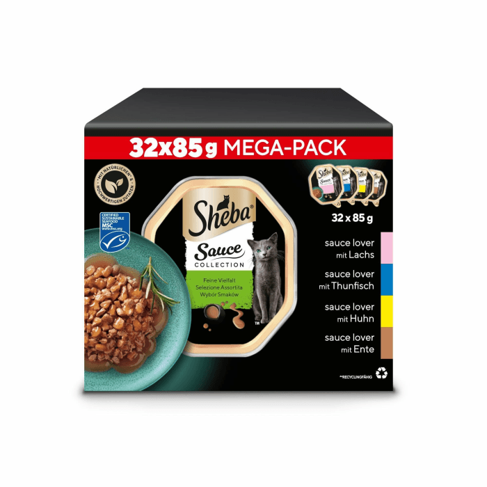 SHEBA Schale Nassfutter Multipack Mega-Pack Sauce Collection Feine Vielfalt MSC-Zertifiziert 32 x 85g Feine Vielfalt MSC 2.72 kg (1er Pack) Angebot bei HelloDeals