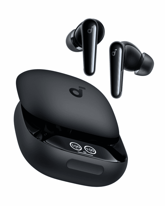 soundcore Liberty 4 Pro von Anker, Kabellose Noise Cancelling Kopfhörer, Earbuds mit 7 Sensoren, ANC in Echtzeit, 2× schneller Laden, Hi-Fi-Musik Studio-Niveau, klare Anrufe(Generalüberholt) Schwarz Matt Angebot bei HelloDeals
