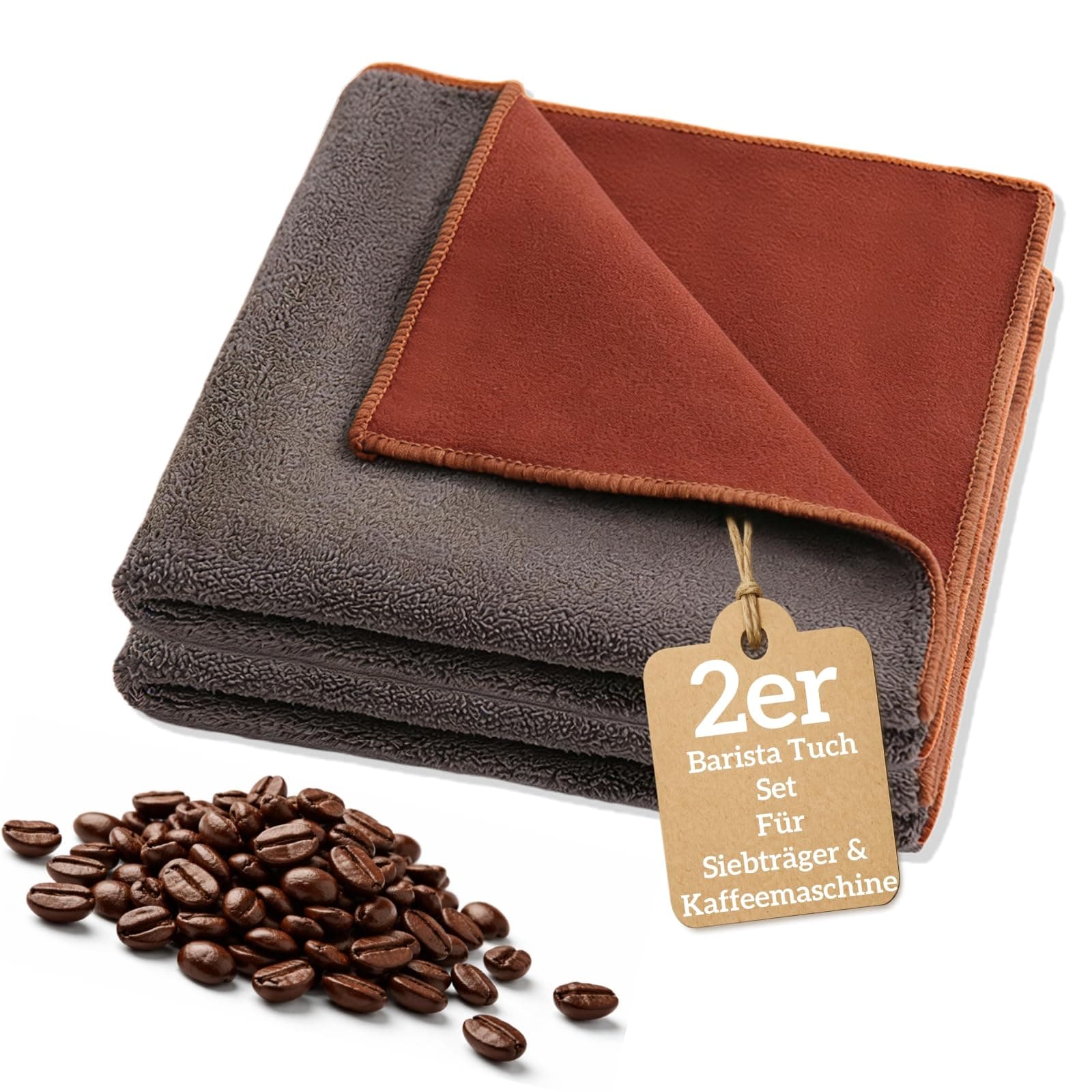 2 Stück Barista Tuch Set 500GSM Mikrofasertuch 30×30 cm – Barista Zubehör für Kaffeemaschine & Siebträger Reinigung – Extra Saugstarkes Reinigungstuch für Espresso & Kaffee Graubraun02 30X30cm 2 Angebot bei HelloDeals