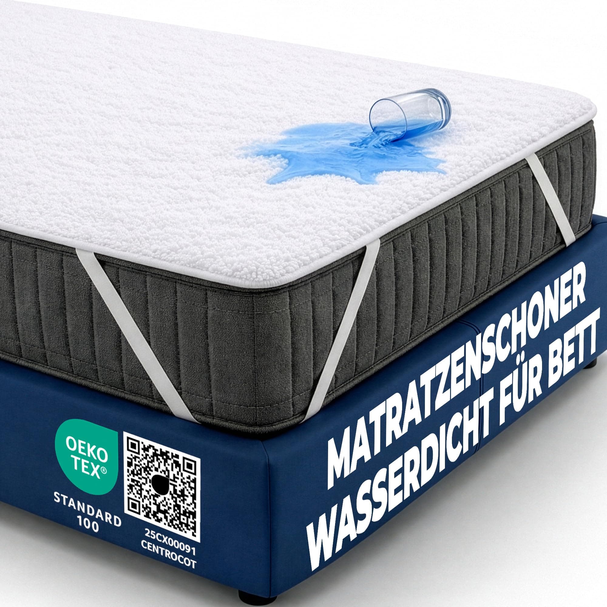 Matratzenschoner 200x200 cm wasserdichte Matratzenauflage aus Baumwolle Inkontinenzunterlage Nässeschutz Matratzenbezüg Atmungsaktive Anti-Allergie und Anti Milben für Bett und Matratze Waschbar 200x200 cm Elastischen Bändern Angebot bei HelloDeals