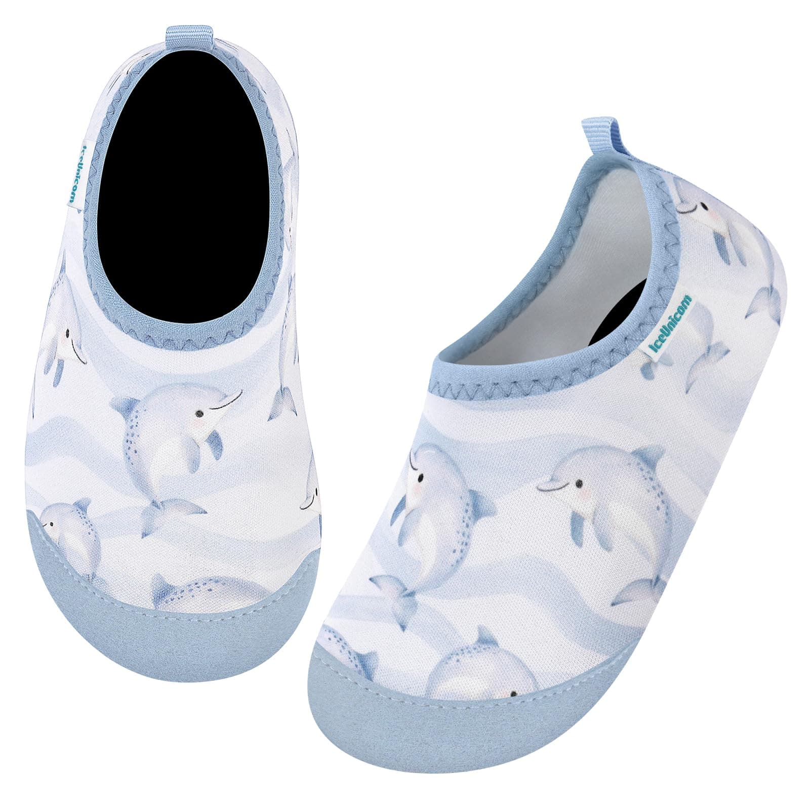 IceUnicorn Kinder Strandschuhe Badeschuhe Wasserschuhe Schwimmschuhe Schnelltrocknende Aquaschuhe für Kinder Beach Pool 22/23 EU Babywal Blau und Weiß Angebot bei HelloDeals