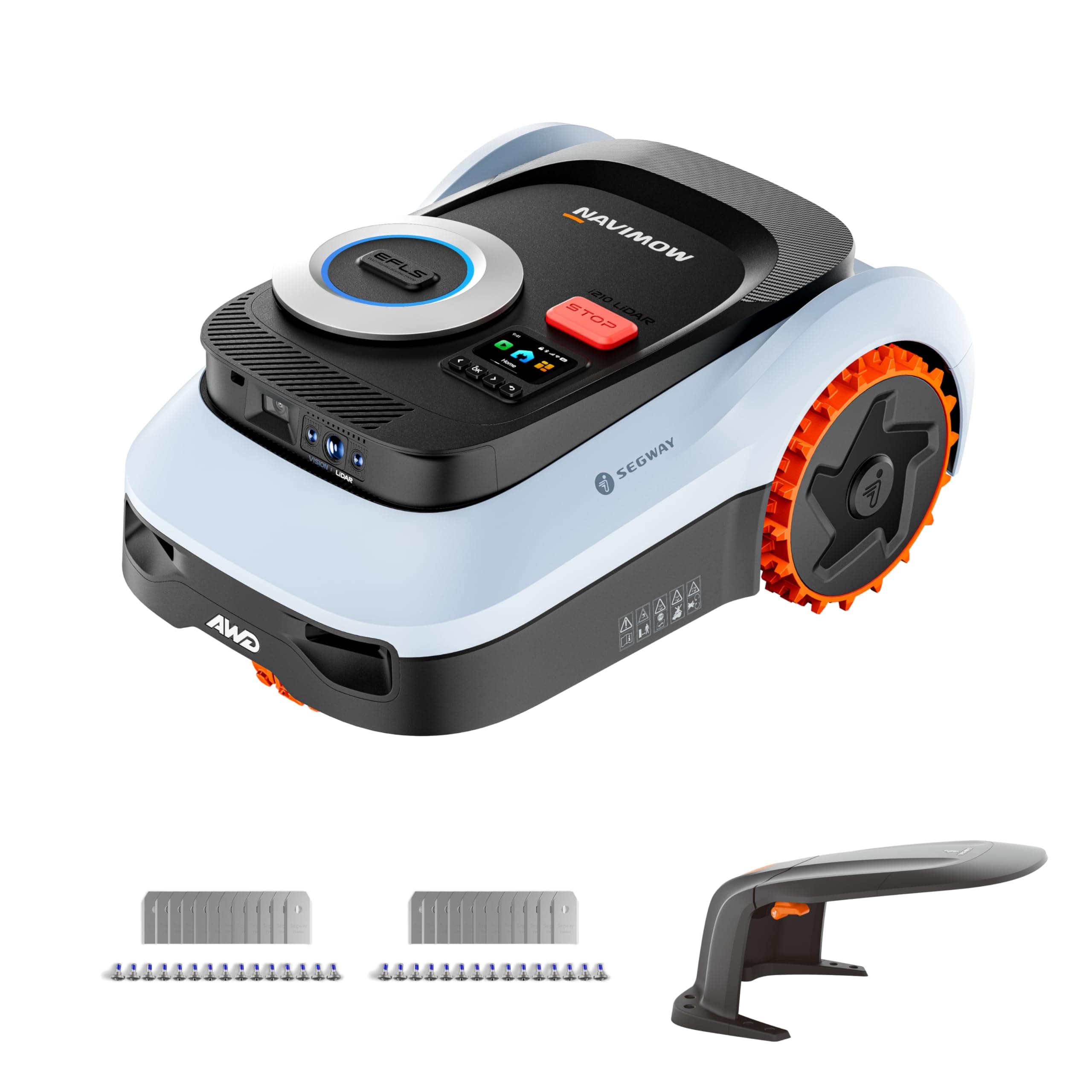 Segway Navimow i210 LiDAR Pro Mähroboter mit Garage M +2 Sätze Klingen (separater Versand), für 1000 m², LiDAR+Vision+NRTK Tri-Fusion-Positionierung, Xero-Turn AWD für 55% Steigungen, Auto-Kartierung i210 LiDAR Pro+G+2xKlingen Angebot bei HelloDeals