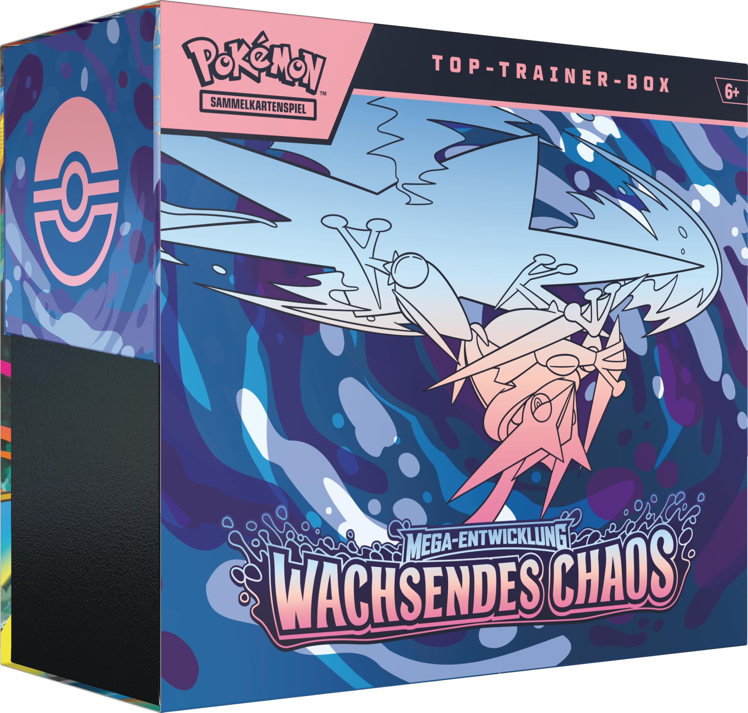Pokémon-Sammelkartenspiel: Top-Trainer-Box Mega-Entwicklung – Wachsendes Chaos (1 Vollbild-Promokarte, 9 Boosterpacks & Premium-Zubehör) Angebot bei HelloDeals
