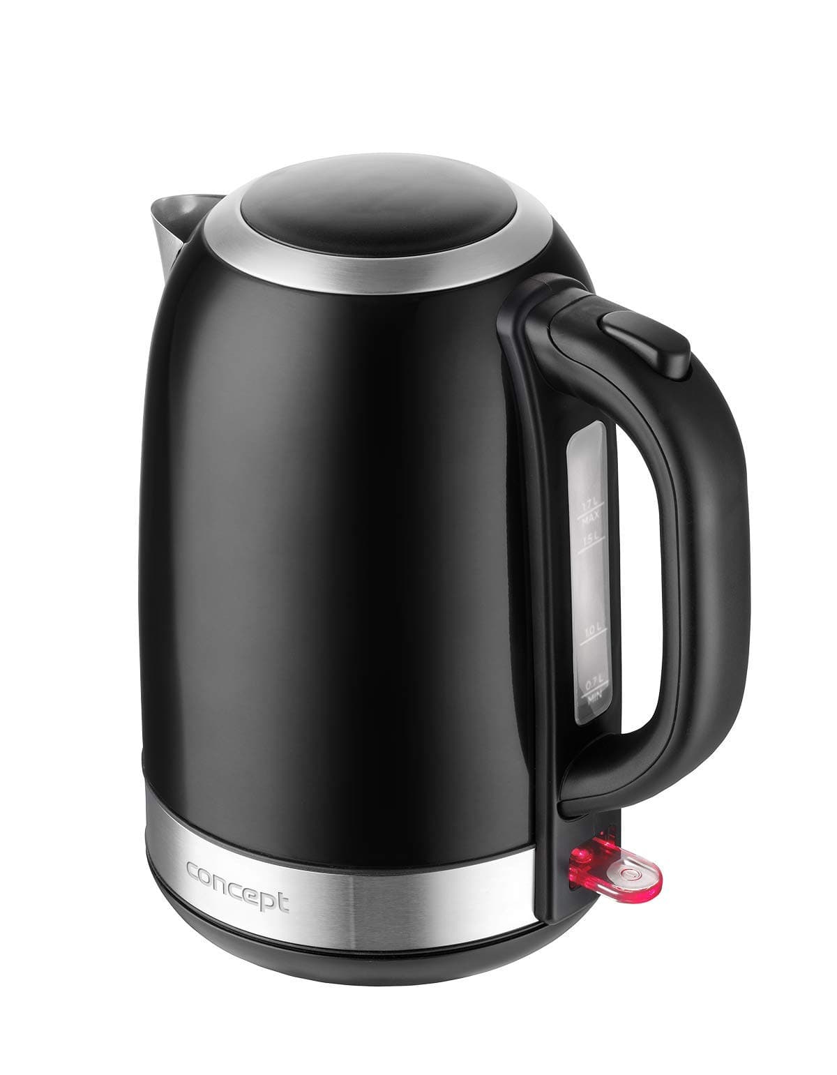 CONCEPT Hausgeräte RK3245 Edelstahl Wasserkocher in schwarz, 1,7 L, 2200 W Angebot bei HelloDeals