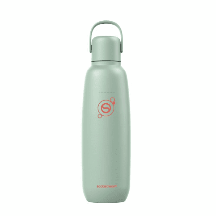 Sodastream 0,9L Fizz&go COOL Edelstahlflasche - Kompatibel mit DUO, E-DUO, TERRA, ENSO, ART, GAIA Wassersprudler, doppelwandige isoliert, hält bis zu 12H warm & kalt, Farbe: Mint, 1er-Pack Minzgrün Angebot bei HelloDeals