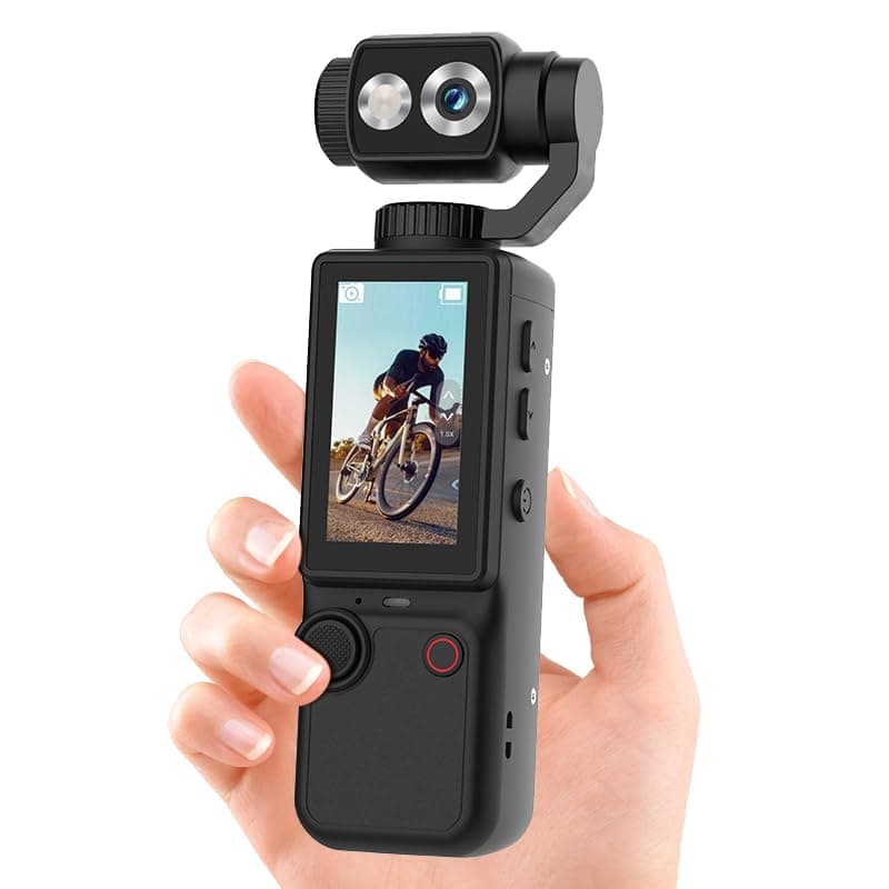 Q8 Tragbare Vlog-Kamera mit 180° schwenkbarem Objektiv, 4K Digitalkamera für Fotografie & Video, 2,0" IPS-Bildschirm, Autofokus, 2000mAh Akku, inkl. Karte, Stativ & Umhängeband (Schwarz) Angebot bei HelloDeals