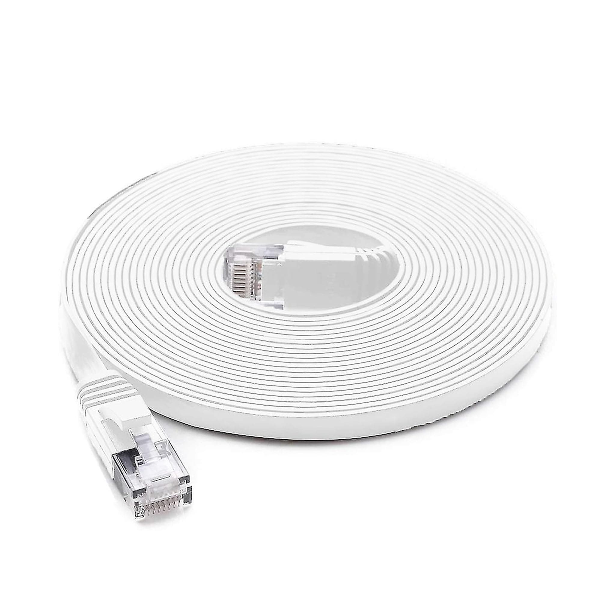 Flaches Netzwerkkabel S/STP CAT8 PNI U8100W, 2 x RJ45, 4 Adernpaare, 28AWG, Kupfer, 40 Gbit/s, 2000 MHz, 10 m, weiß CAT8 10 M Weiß Angebot bei HelloDeals