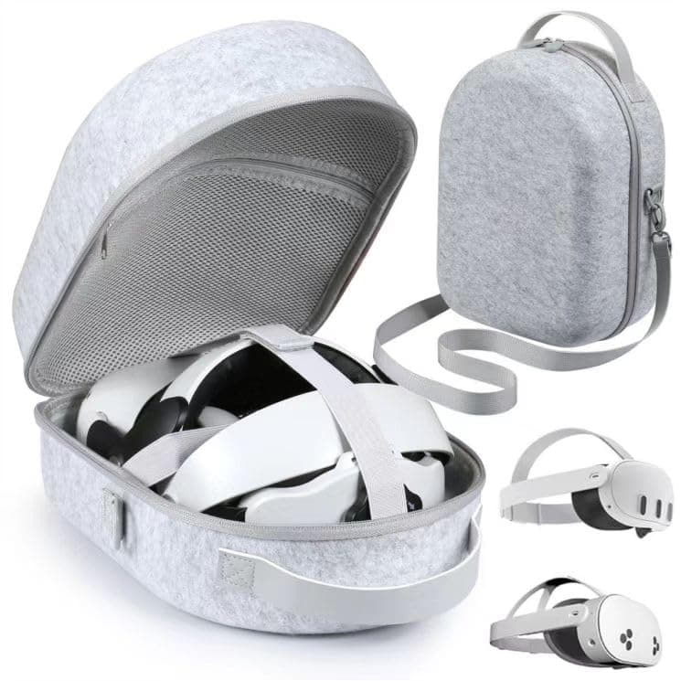 Große Tragetasche für Meta Quest 3/3S Ultrahohe Kapazitat kompatibel mit VR-Headset, Controller-Griffe, Akku-Elite-Gurt und Zubehör, stoßfestes Gehäuse für sicheren Transport Angebot bei HelloDeals