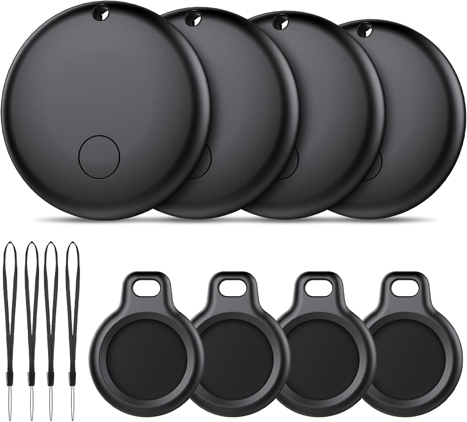 Tracker Tag Android Smart Tag, Schlüsselfinder KeyFinder kompatibel mit Google Mein Gerät Finden APP (Android NUR), Bluetooth Key Finder für Gepäck/Taschen/Koffer/Brieftasche (4er Pack) 4 Dunkel Angebot bei HelloDeals