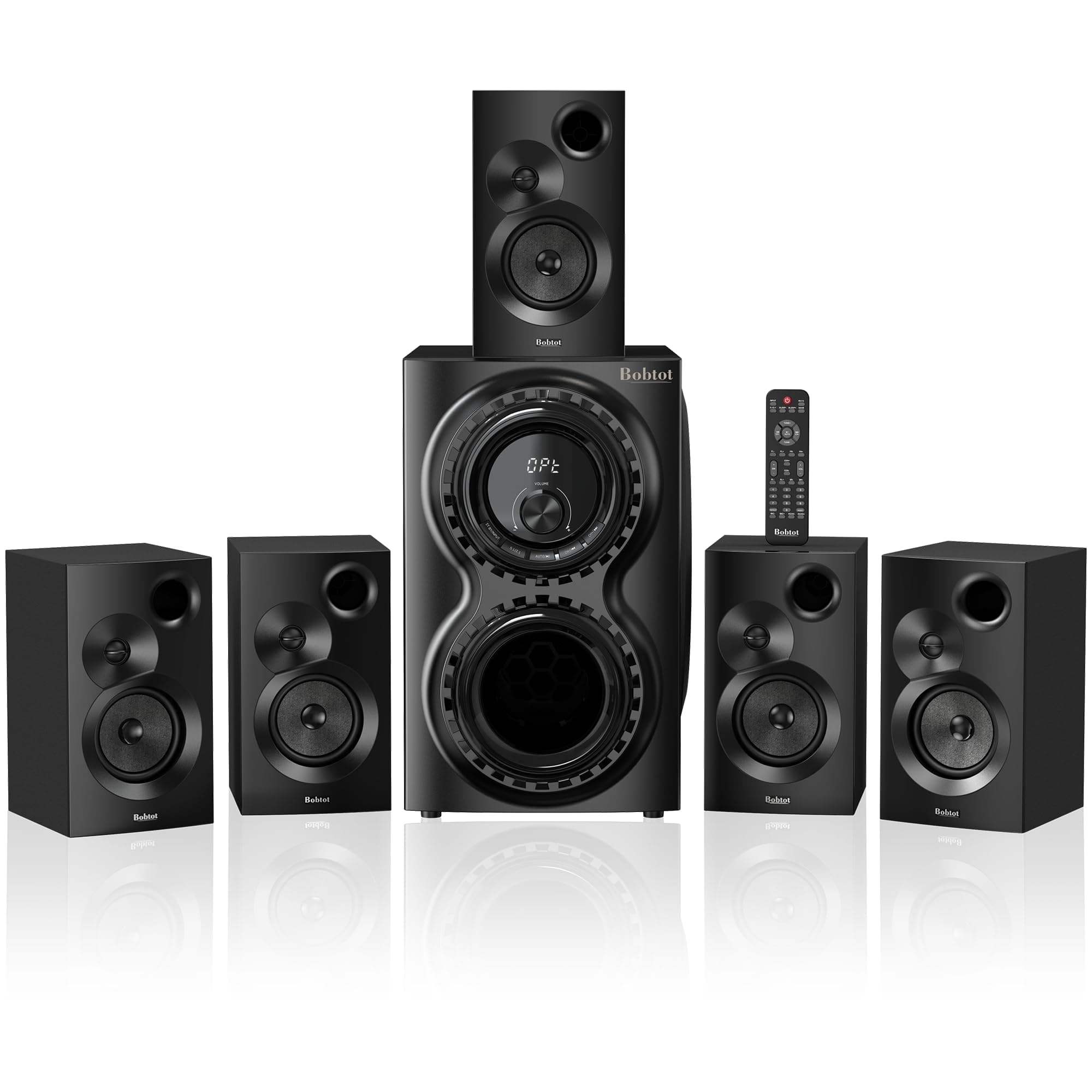 Bobtot 5.1 Soundsystem mit 1400 Watt Spitzenleistung heimkino Soundsystem mit 12-Zoll-Subwoofer, kräftigem Bass und kabelgebundenem Surround Sound System mit ARC, optischem Bluetooth-Eingang für TV Angebot bei HelloDeals