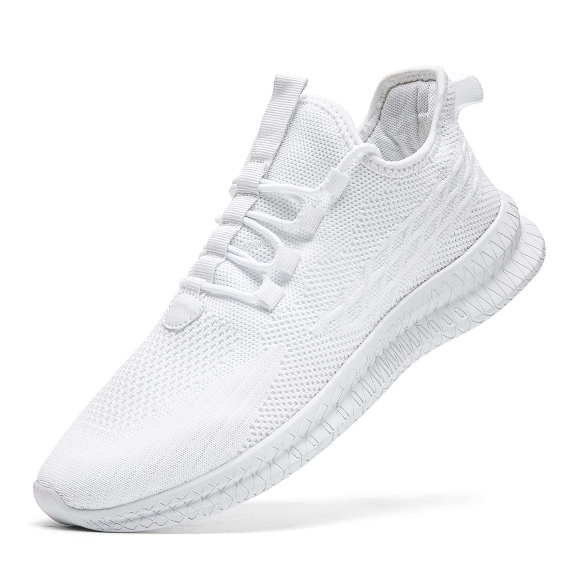 EGMPDA Schuhe Herren Sneaker Laufschuhe Turnschuhe Sportschuhe Herren Laufschuhe Outdoor Fitness Gym Schuhe Herren Sneaker EU 39-46 40 EU Weiß Angebot bei HelloDeals