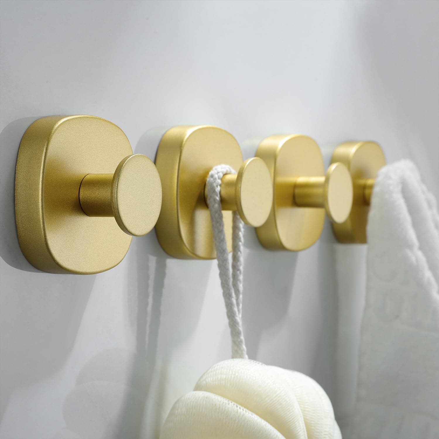 ZUNTO Handtuchhalter Ohne Bohren, 4 Stück Edelstahl Handtuchhalter für Bad & Küche, Vakuum Kleiderhaken - Saugnapf Haken, Bohrfrei, Verstellbar und Wiederverwendbar, Rückstandsfrei, Gold Angebot bei HelloDeals