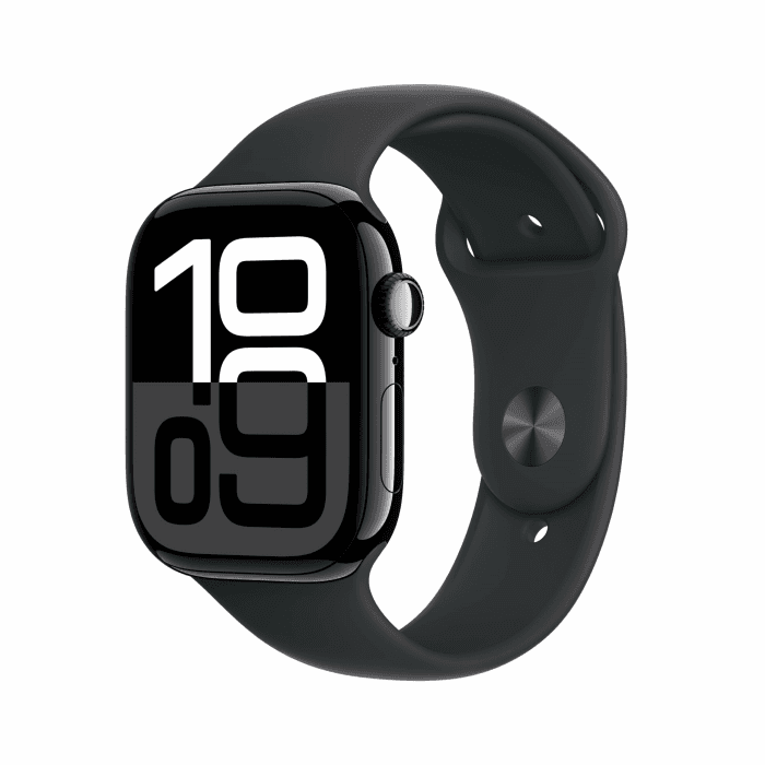 Apple Watch Series 10 (GPS + Cellular 46 mm) Smartwatch mit Aluminiumgehäuse in Diamantschwarz und Sportarmband in Schwarz (M/L) (Generalüberholt) M/L Jet Black Aluminum Case with Black Sport Strap 46mm Bluetooth GPS + Mobilfunk Angebot bei HelloDeals