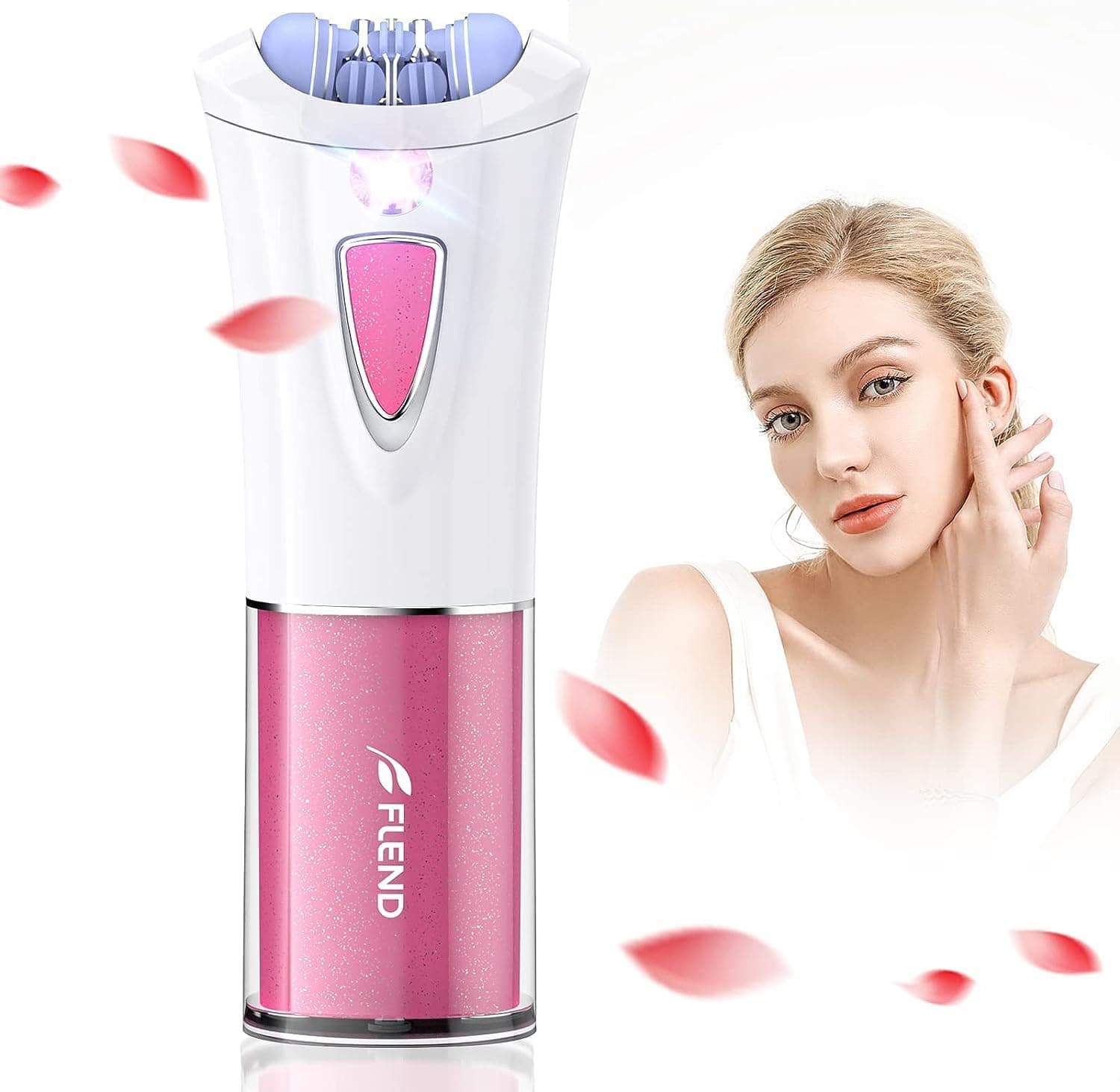 Epilierer Gesichts, Kabellose Epilierer Damen zur Gesichts & Körperhaarentfernung, Elektrischer Mini-Epilierer mit LED-Licht, Bikini Trimmer für die Gesichts Körper Achsel Bikini Bein Pink-21 Angebot bei HelloDeals