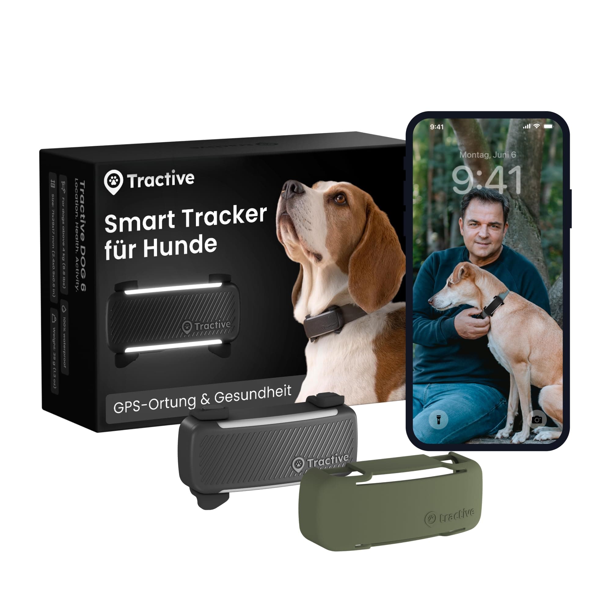 Tractive Smarter Hunde GPS Tracker | Bundle mit Cover | Modell 2025 | Live-GPS-Ortung | Weglaufalarm & Gesundheitswarnungen | Beobachtung der Vitalwerte | Marktführer (Schwarz) Bundle (Schwarz) Angebot bei HelloDeals