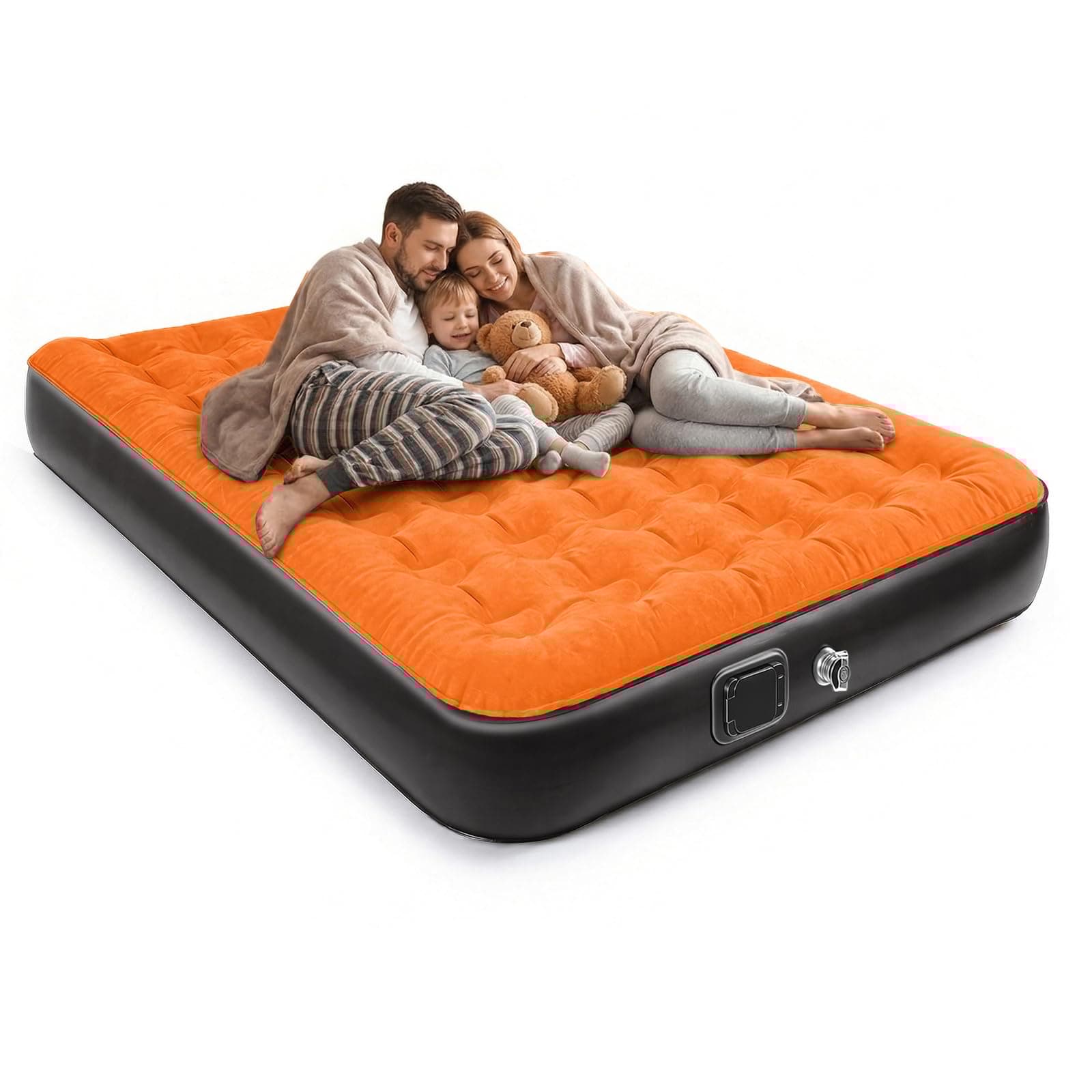 Luftmatratze Selbstaufblasend, Aufblasbare Matratze mit integrierter Pumpe Aufblasen 3 Min, Luftbett Königgröße für Heim Camping Reise | 200 x 150 x 25 cm (Orange, 200 x 150 x 25 cm) Orange 200 x 150 x 25 cm Angebot bei HelloDeals
