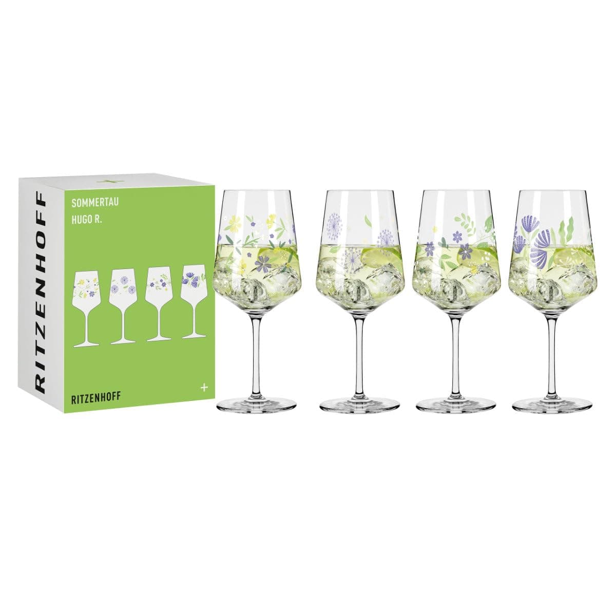 RITZENHOFF 6041007 Aperitif-Glas 500 ml - 4er-Set - Serie Sommertau - 4 Stück für Hugo - mit Made in Germany Angebot bei HelloDeals