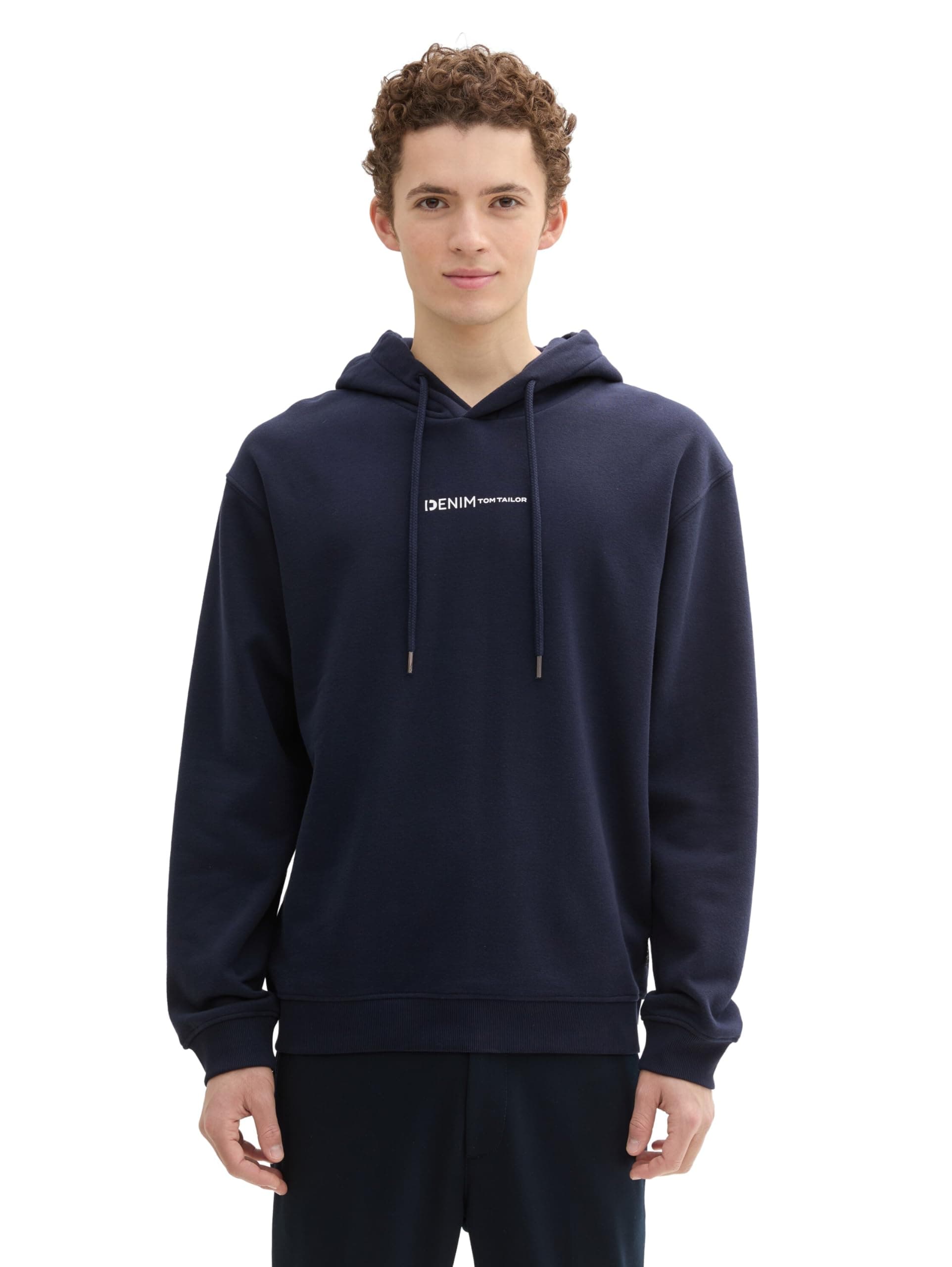 TOM TAILOR Denim Herren Hoodie Sweatshirt mit Logo-Print S 15148 - Sky Captain Blue Angebot bei HelloDeals