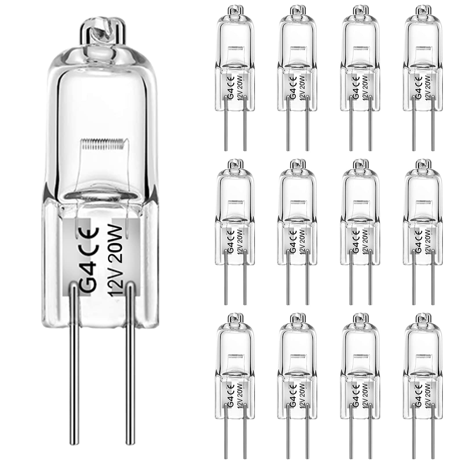 WeshLMPO Halogen G4 20w 12v 12 Stücke G4 Halogen Leuchtmittel 2700K Warmweiß Dimmbar für Backofen 300 Grad. Angebot bei HelloDeals