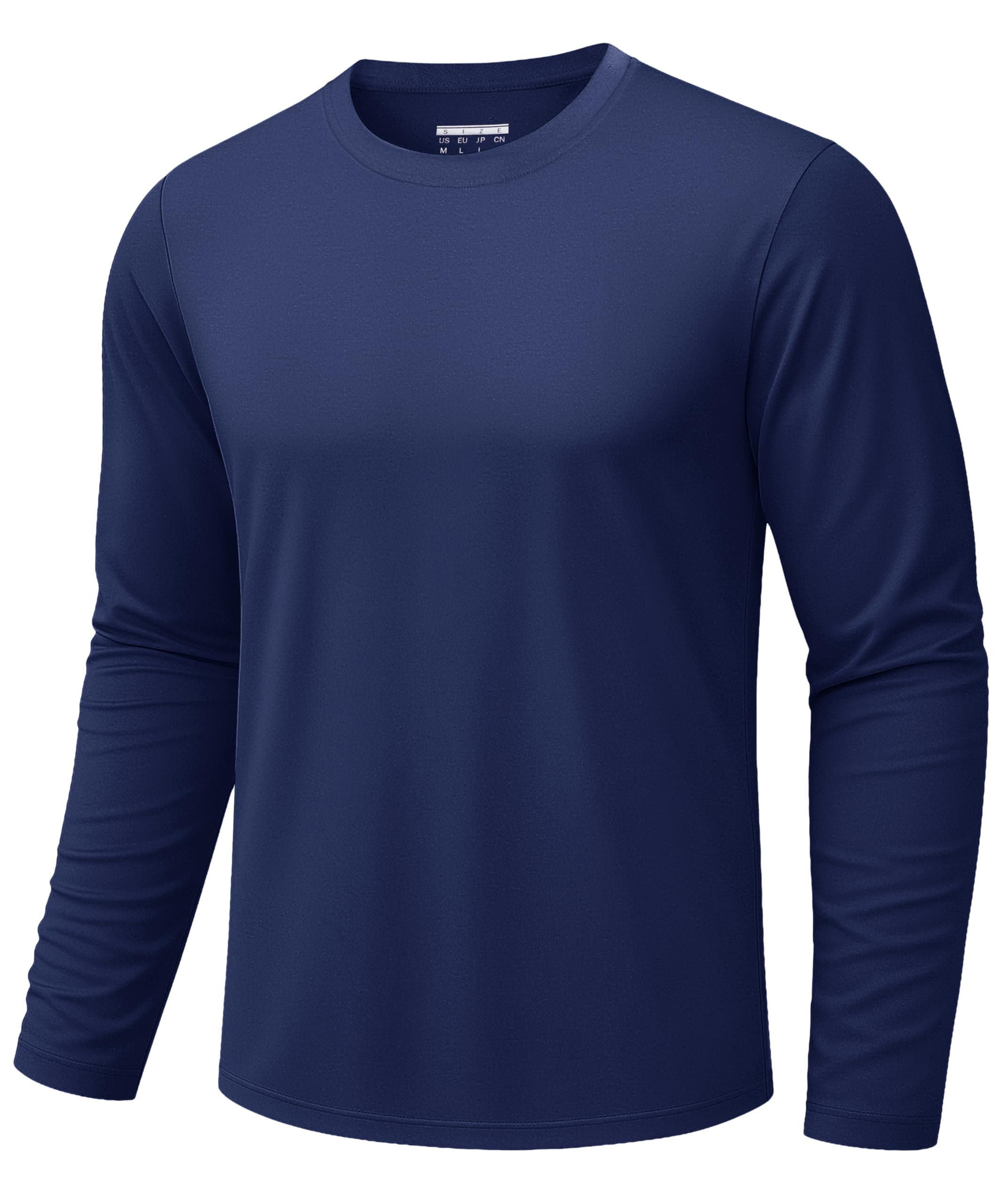 TACVASEN Herren T-Shirt Langarm Baumwolle Rundhals Shirt Männer Sweatshirt Langarmshirt Basic Oberteil Frühling Herbst Freizeit Pullover XXL Navy Angebot bei HelloDeals
