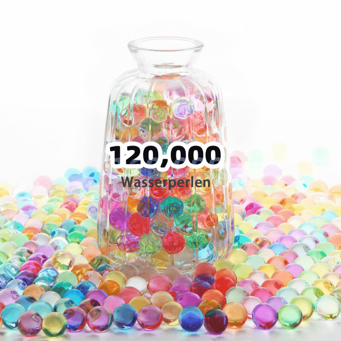 WITCOLOR 120.000 Wasserperlen Bunte, Wassergel Jelly Perlen als Füllmaterial für Vasen, Schwimmkerzen, Hochzeitsdekoration, Weihnachtsdekoration, Blumenarrangements, Wohnraumdekoration Farbig Angebot bei HelloDeals