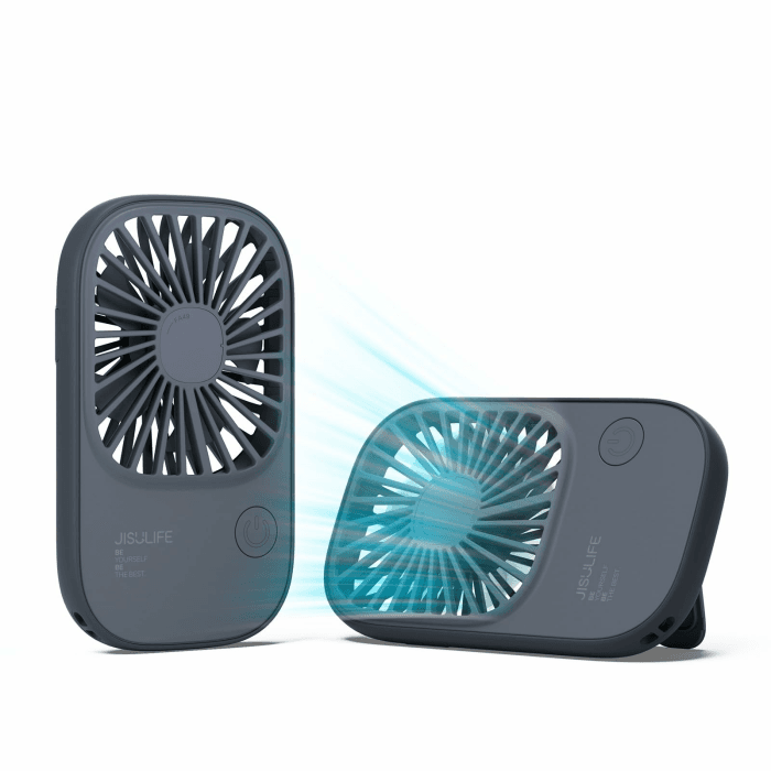 JISULIFE Tragbarer Ventilator, Mini-Ventilator, wiederaufladbarer USB-Ventilator mit 3 Geschwindigkeiten, batteriebetriebener Wimpernventilator für Mädchen Kinder Frauen Männer Reisen Blau Angebot bei HelloDeals