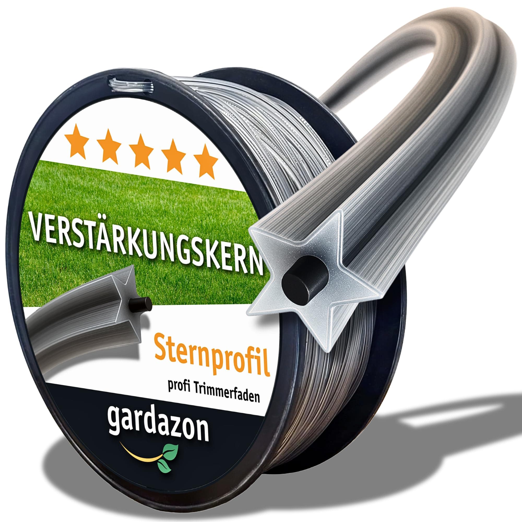 Trimmerfaden mit Verstärkung - 2,4mm x 100m Vorsicht - extrem scharf - (Sternprofil) Freischneider Faden Universell - Mähfaden für Motorsense - Ersatzfaden für Rasentrimmer - Nylonfaden 2,4 mm 100 m Angebot bei HelloDeals