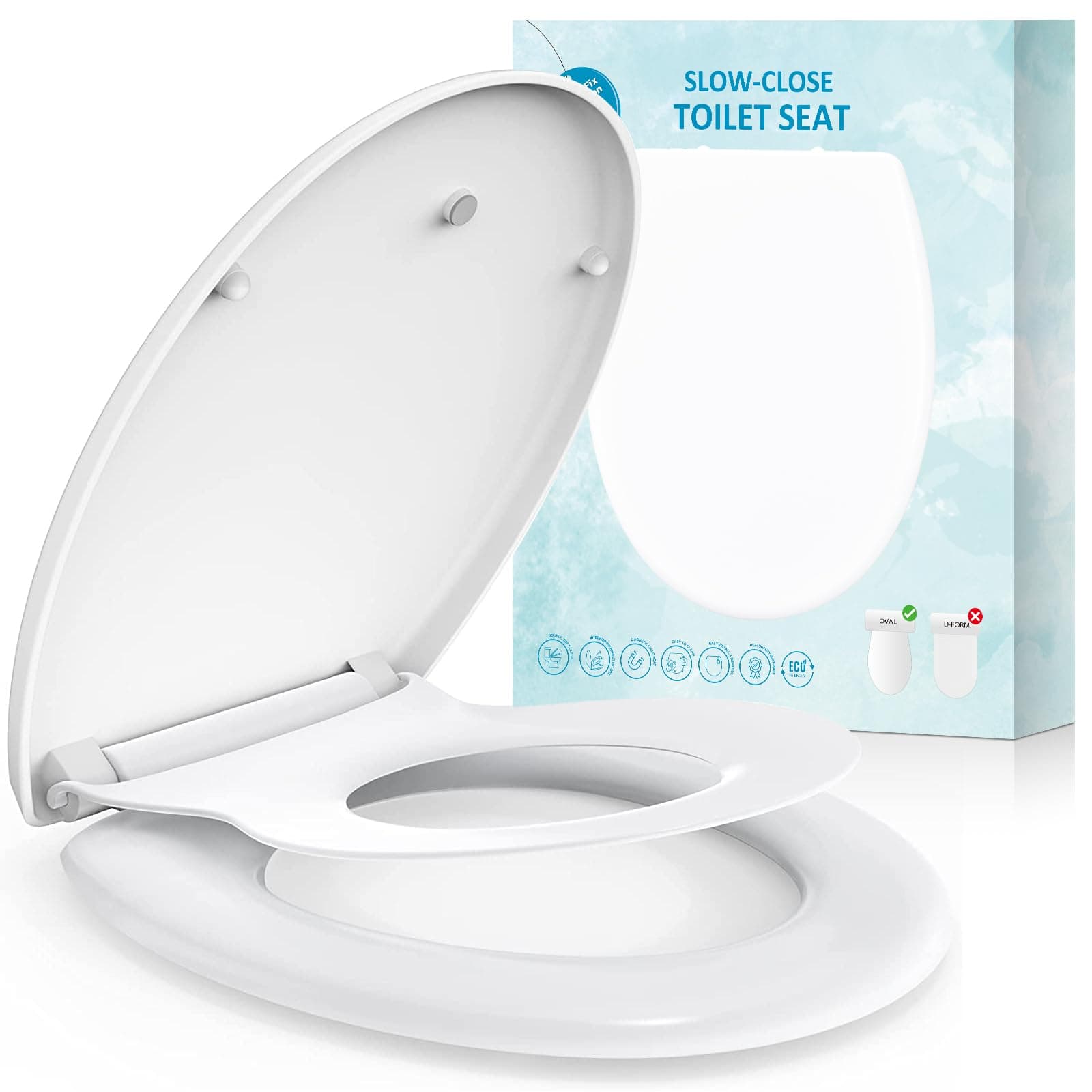 WC Sitz Family, MUJIUSHI 2 in 1 Familien Toilettensitz mit Magnetischem Kindersitz, Absenkautomatik und Quick-Release-Funcktion, Oval O-förmiger Familien Toilettendeckel für Erwachsene und Kinder Weiß - Familien O Form Angebot bei HelloDeals