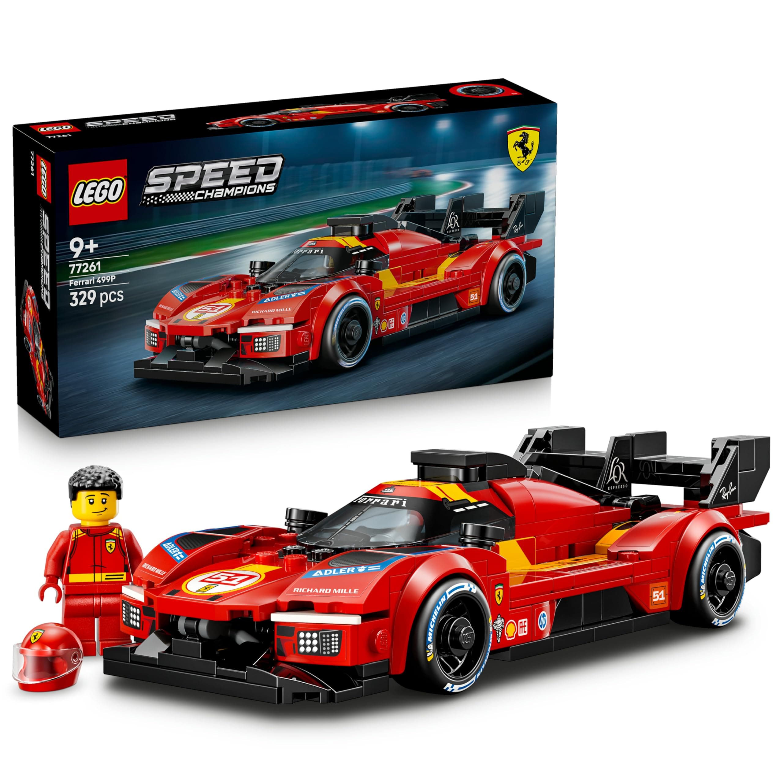 LEGO Speed Champions Ferrari 499P - Rennwagen Spielzeug - Mint Modellbau mit Fahrer Minifigur zum Sammeln - Motorsport Geschenk für Jungen ab 9 Jahren und Fans - 77261 Angebot bei HelloDeals