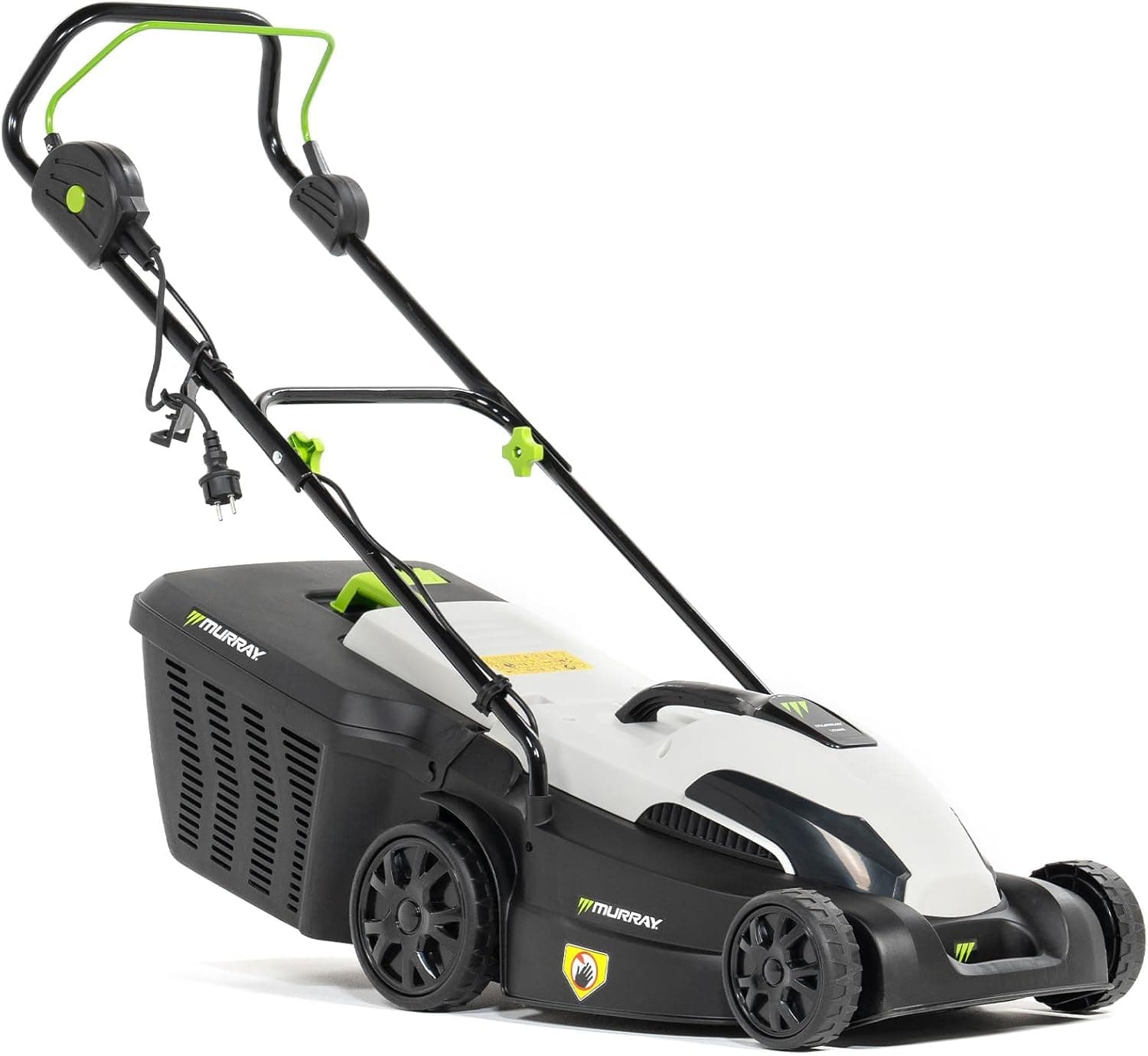 Murray Rasenmäher Elektro 2-in-1 LE380E - Rasenmäher Elektrisch 1600W/38cm mit Grasfangbox 45L für Rasenflächen bis zu 500m2 - Elektro Rasenmäher mit Ergonomischer Softgriff und Überlastschutz 38 cm Angebot bei HelloDeals