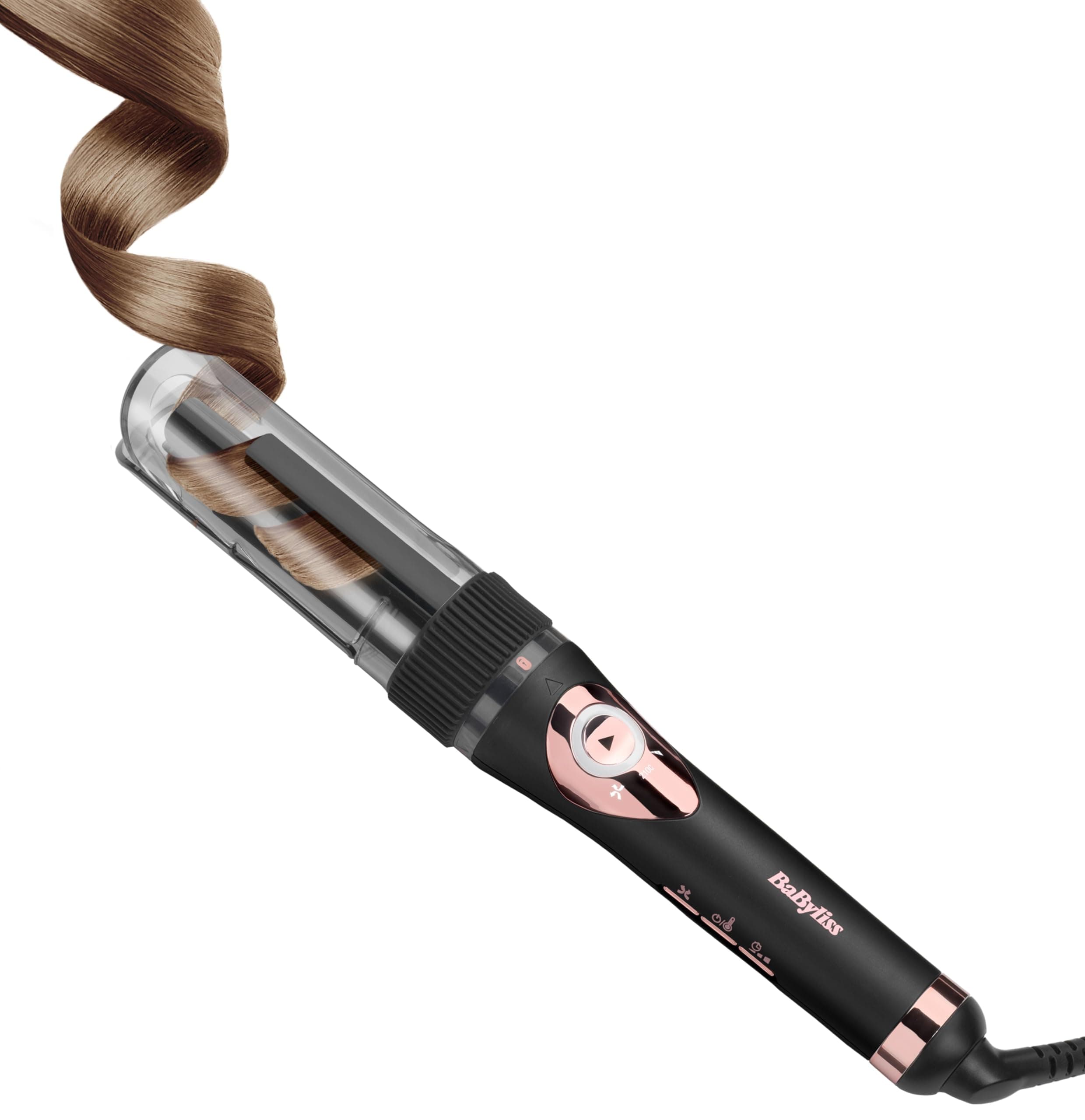 BaByliss Curl Secret Lite - Automatischer Lockenstab, einfaches und schnelles Haarstyling, 5 Heizstufen bis zu 210°C – Schwarz & Roségold, C1031E 19mm – Klassisches Styling (ohne Heißluft) Angebot bei HelloDeals