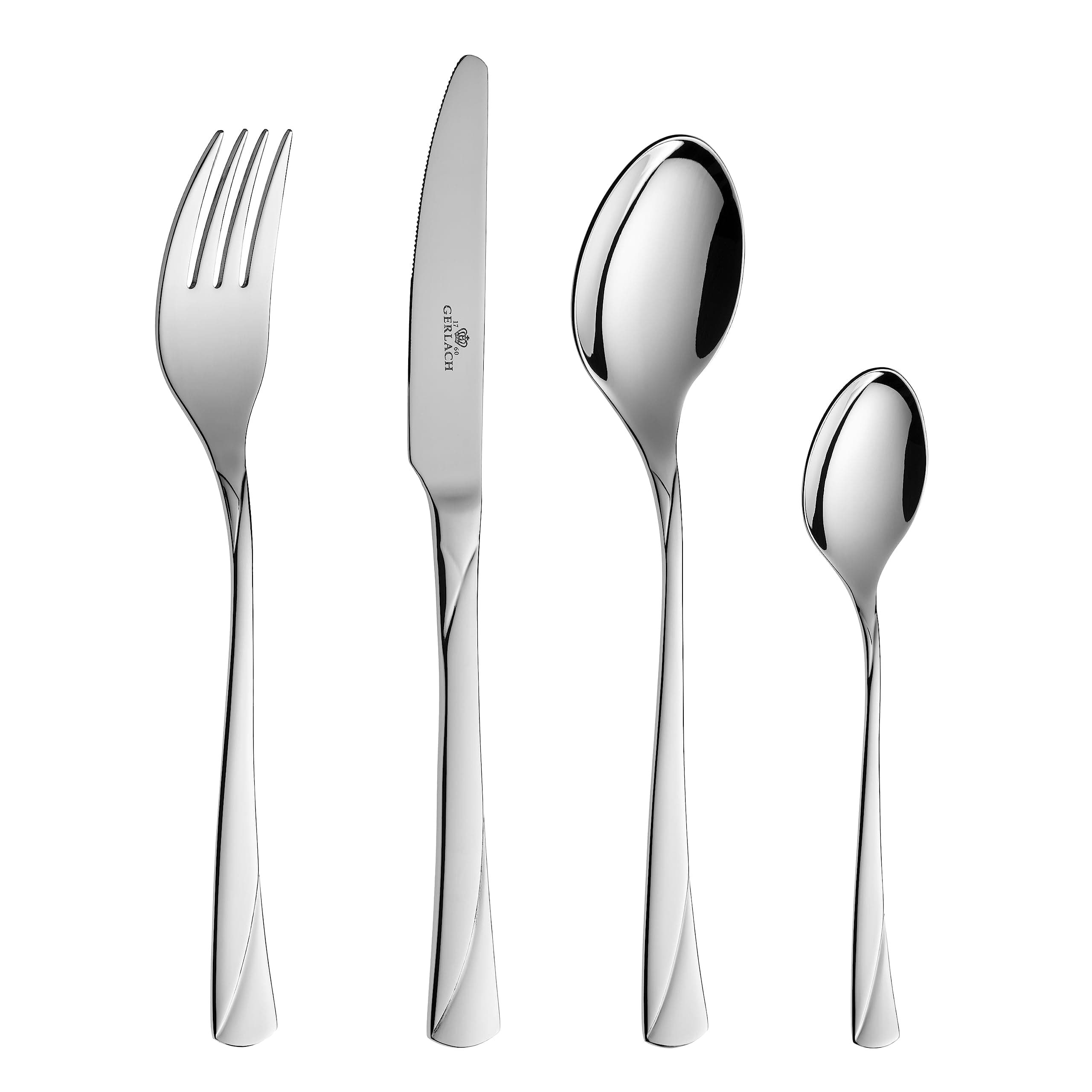 Gerlach Valor Besteck-Set für 6 Personen Spülmaschinenfest Essbesteck Edelstahl Tafelbesteck Messer Gabel Löffel Teelöffel Kuchengabel Soßenlöffel Kuchenspachtel Gläzend Rostfrei 24 Stk Silberglänzend 24 Stück Angebot bei HelloDeals