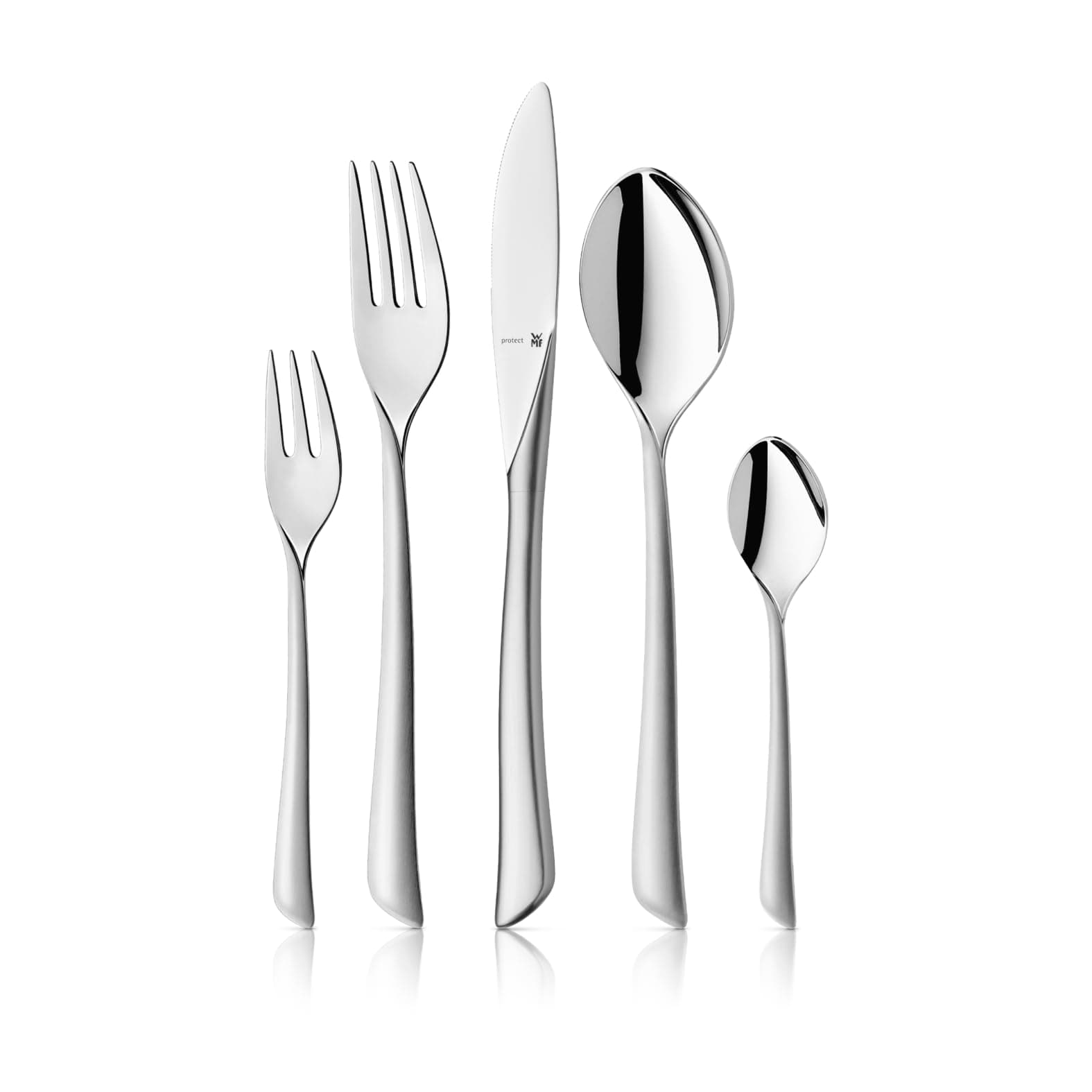 WMF Virginia Edelstahl Besteck Set 6 Personen, Essbesteck Set 30 teilig, Hohlheftmesser, Cromargan protect teilmattiert, kratzbeständig Virginia 30-teilig Angebot bei HelloDeals