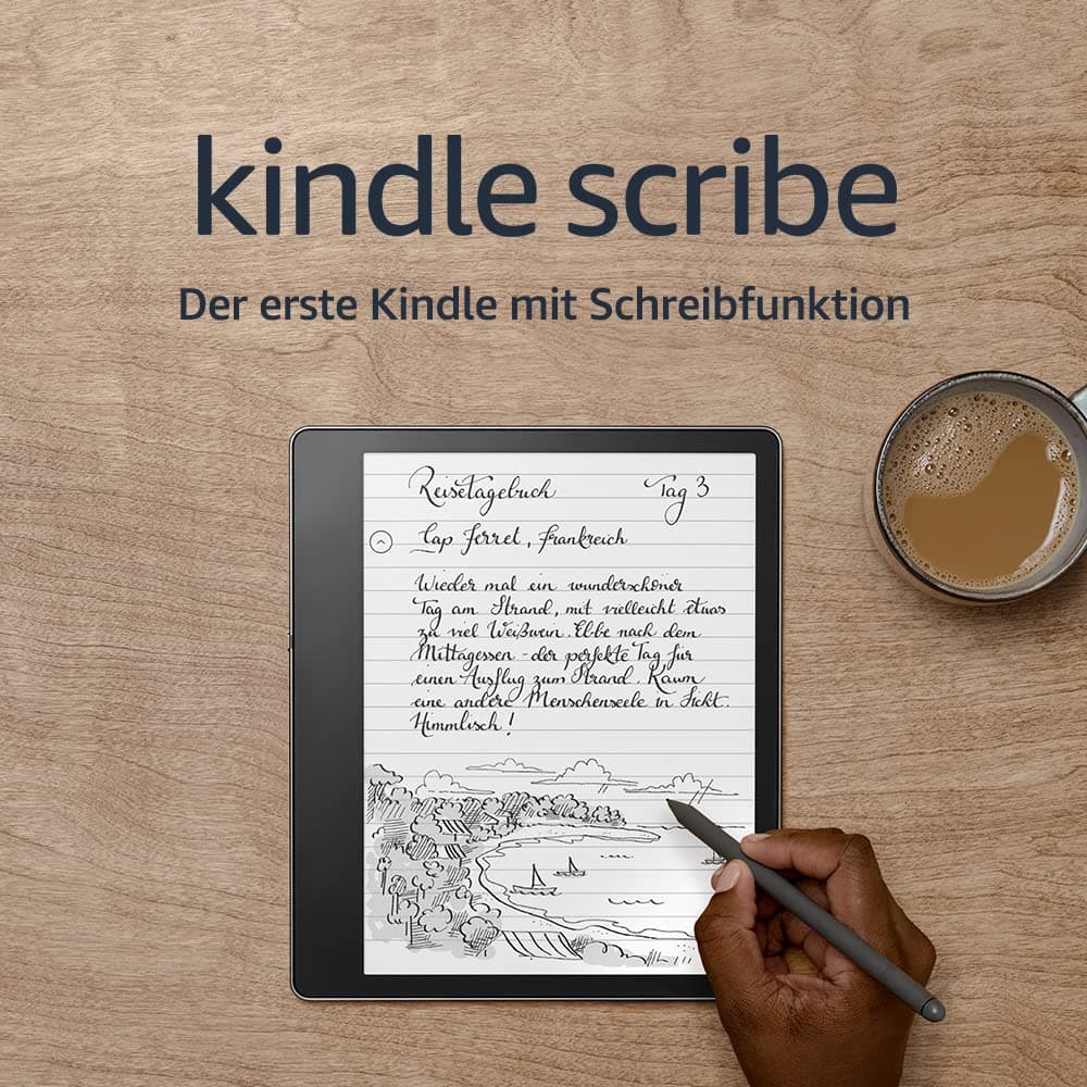 Zertifiziert und generalüberholt Kindle Scribe, der erste Kindle mit Schreibfunktion, mit 10,2-Zoll-Paperwhite-Display mit 300 ppi, mit Premium-Eingabestift | 32 GB 32.0 GB Angebot bei HelloDeals