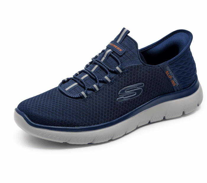 Skechers Herren Summits High Range Slip-InTurnschuhe 45 EU Weit Navy Mesh Trim Angebot bei HelloDeals