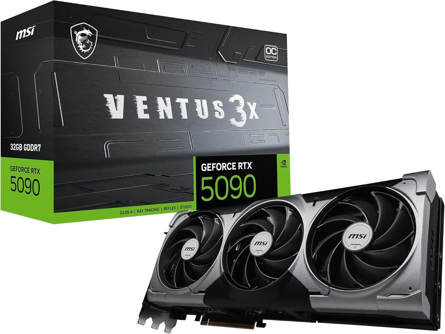 MSI GeForce RTX 5090 32G Ventus 3X OC — 32GB GDDR7 (28Gbps/512-bit), PCIe 5X 8, Boost: 2437 MHz, HDMI 2.1b, DisplayPort 2.1b Angebot bei HelloDeals