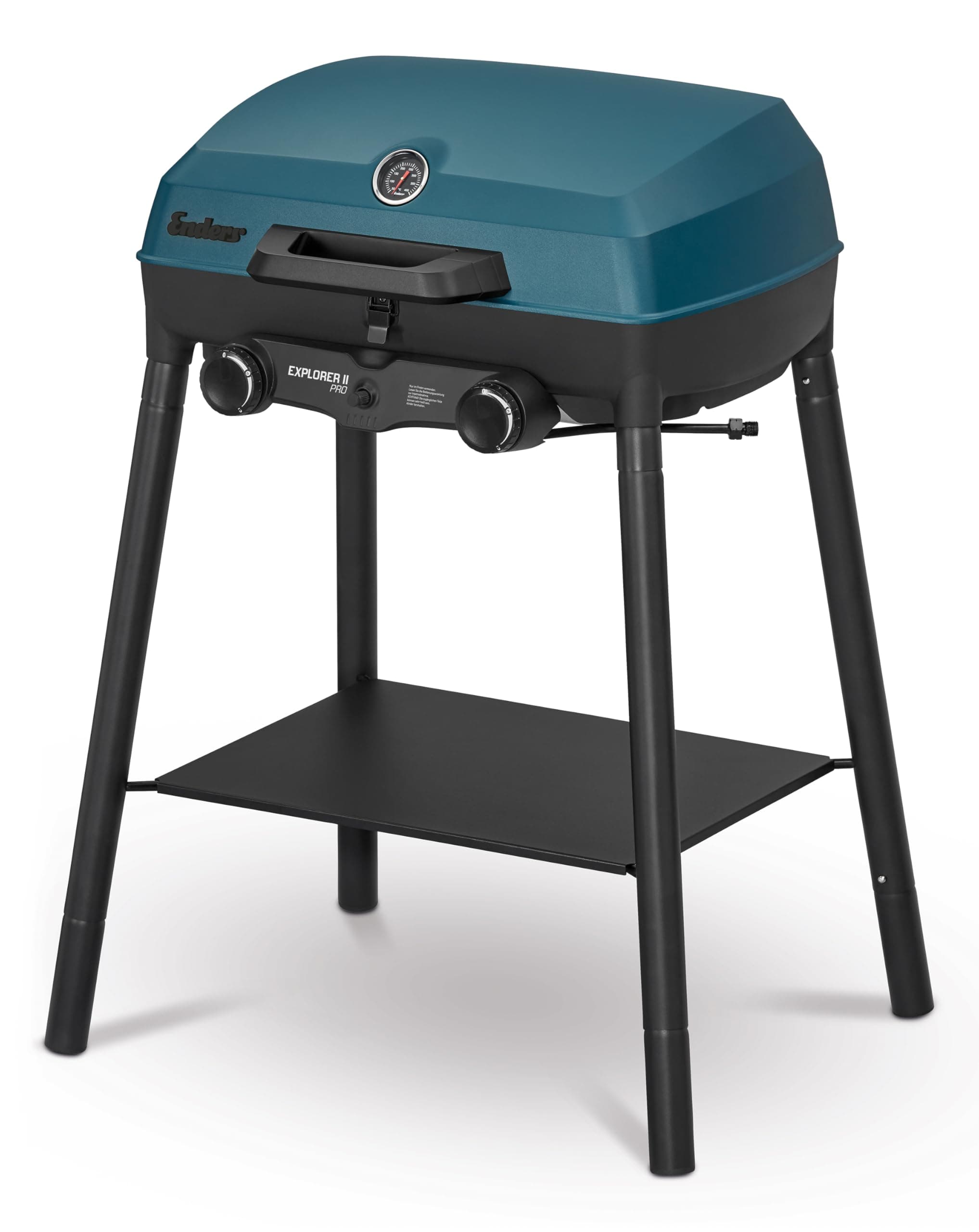 Enders® Camping Gasgrill EXPLORER II PRO, integriertes Grill-Thermometer, Grillen-, Kochen-, Backen Funktion, 2 Brenner Edelstahl, kleiner Balkon-Picknick-Grill - Aluguss-Grillwanne, #2108 EXPLORER II PRO (2025) Angebot bei HelloDeals