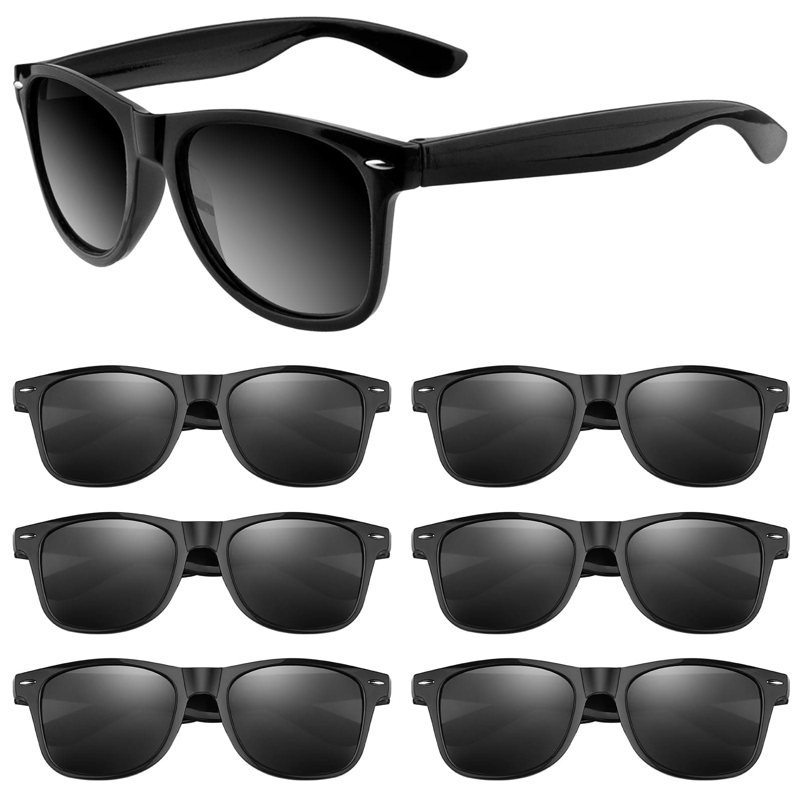 ASTARON Retro Vintage Sonnenbrillen Bulk, 6/12/24/48 Pack polarisiert Günstige Neon Sonnenbrillen Bulk für Frauen und Männer Schwarz 6 Angebot bei HelloDeals