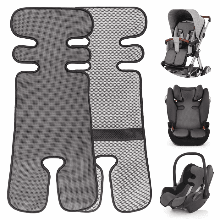 Zamboo Atmungsaktive Sommer Sitzeinlage- Universal Sitzauflage für Kinderwagen, Buggy und Kindersitz - Kühlt und schützt den Sitzbezug vor Flecken - Grau Angebot bei HelloDeals