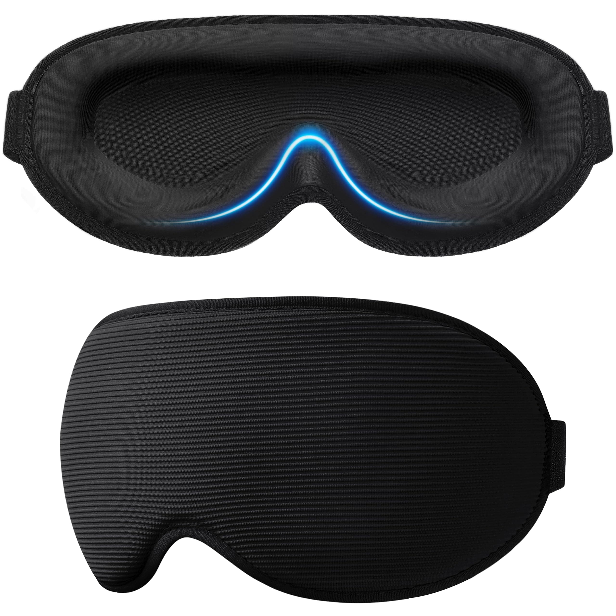 Gritin Schlafmaske für Seitenschläfer, Upgrade 3D Augenhöhlen Schlafbrille mit Verstellbarem Gummiband, Lichtblockierend & Atmungsaktiv, Augenmaske für Männer & Frauen, für Reise, Yoga, Nickerchen Schwarz Angebot bei HelloDeals