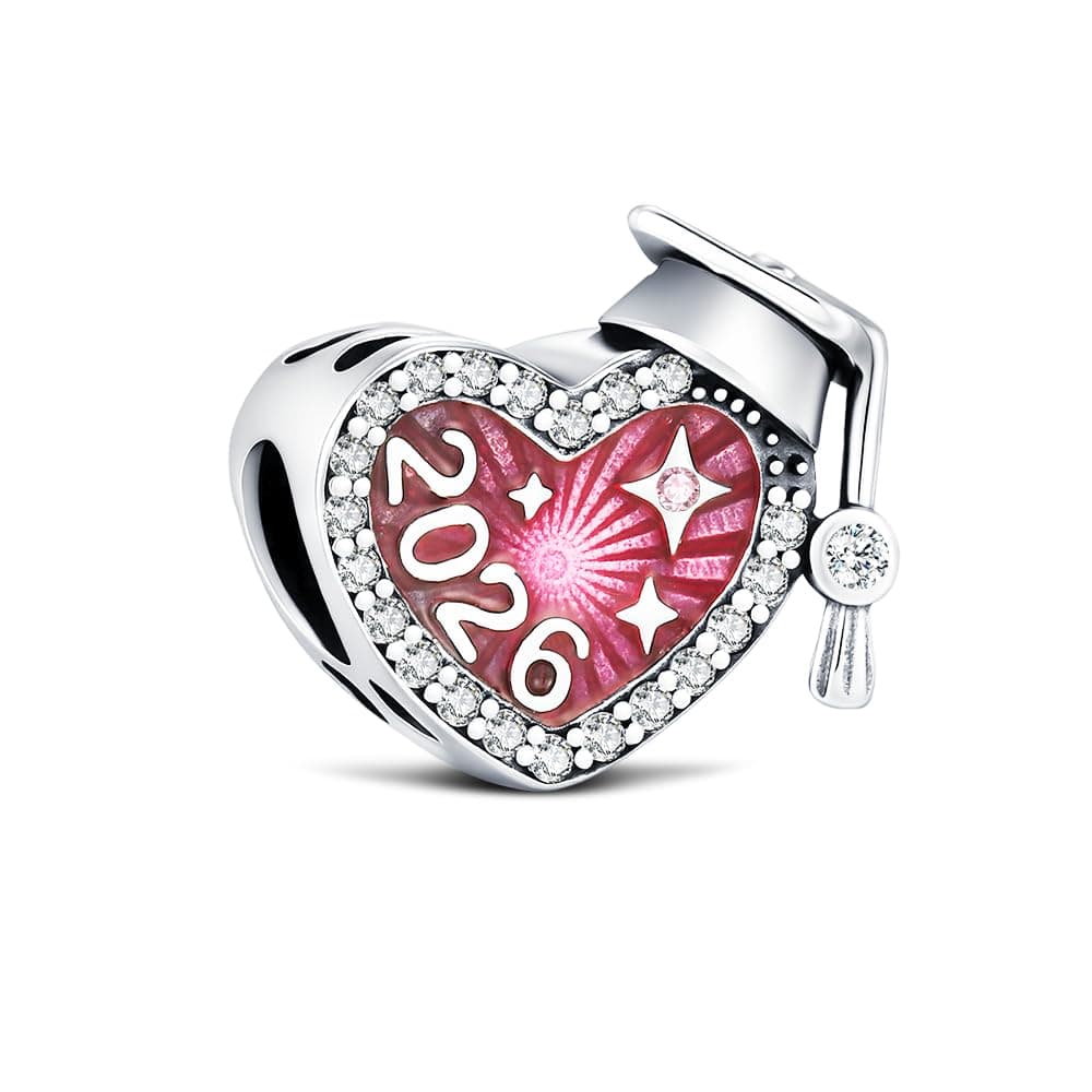KEQ 2026 Abschluss Herz Charm 925 Sterling Silber Zirkonia Anhänger für Armband Halsketten Schmuck Geschenk Abschluss-Geschenke für Sie 2026 Angebot bei HelloDeals