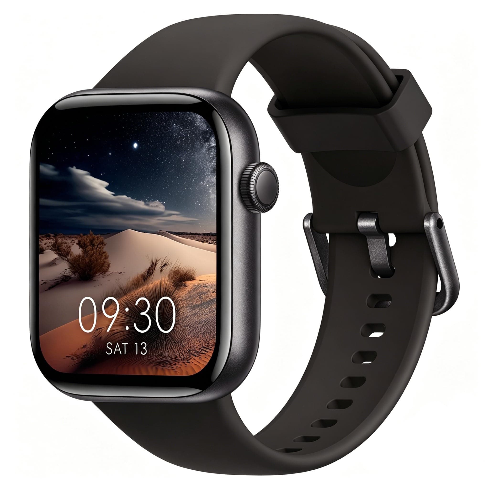 Smartwatch Damen Herren, 1,85" HD Touch Fitnessuhr mit Telefonfunktion, 140+Sportmodi Smart Watch Fitness Tracker mit Pulsmesser Schlafmonitor Schrittzähler, IP68 Wasserdicht Sportuhr für iOS Black Angebot bei HelloDeals