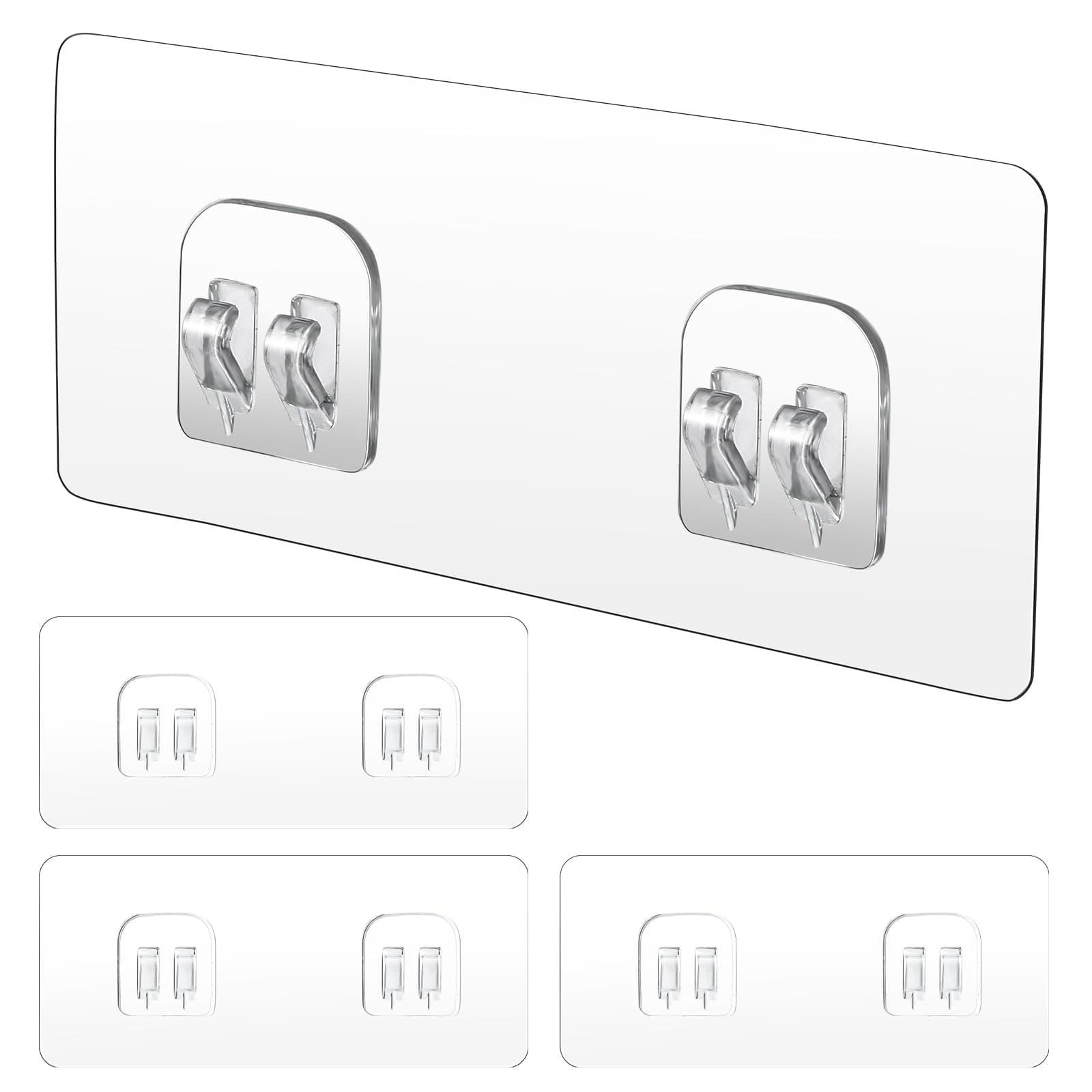 WY LIGHTING LEVEL 4 Stück Dusch Caddy Klebe Ersatz Stark Klebende Aufkleber Haken für Eck Dusch Caddy Badezimmer Regal Korb Seifenschale Hängehaken Küchenzubehör Ohne Bohren 4 Stück Doppelhaken Angebot bei HelloDeals