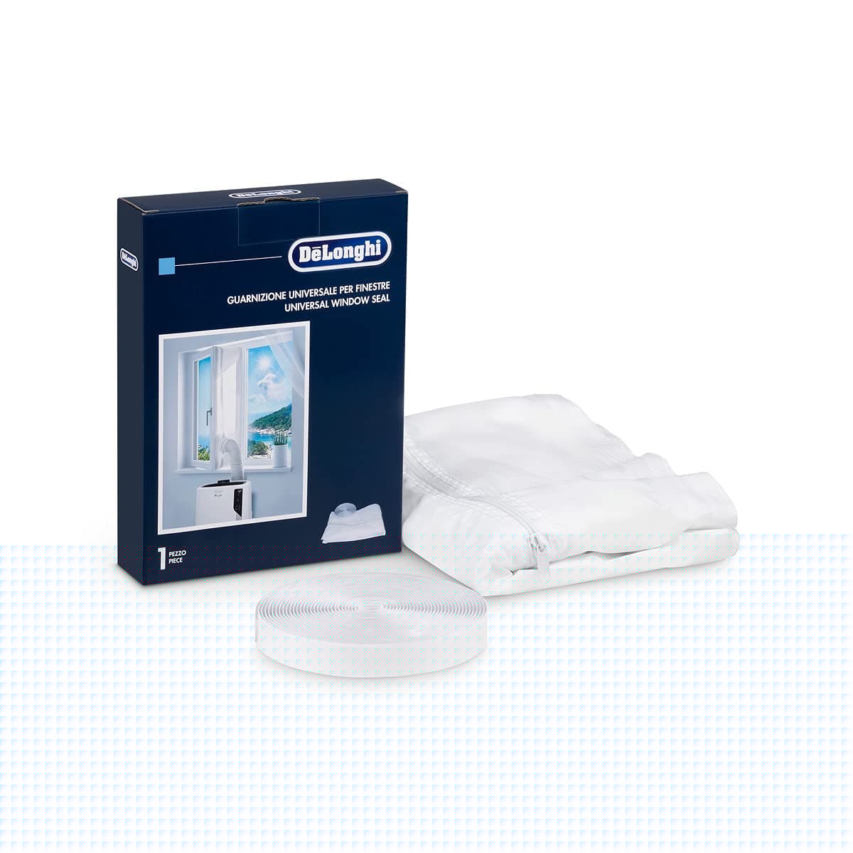 De'Longhi Universal Fenster-Installationskit DLSA012 - Fensterabdichtung für mobile Klimageräte im Büro, Wohnzimmer und Schlafzimmer, weiß Angebot bei HelloDeals